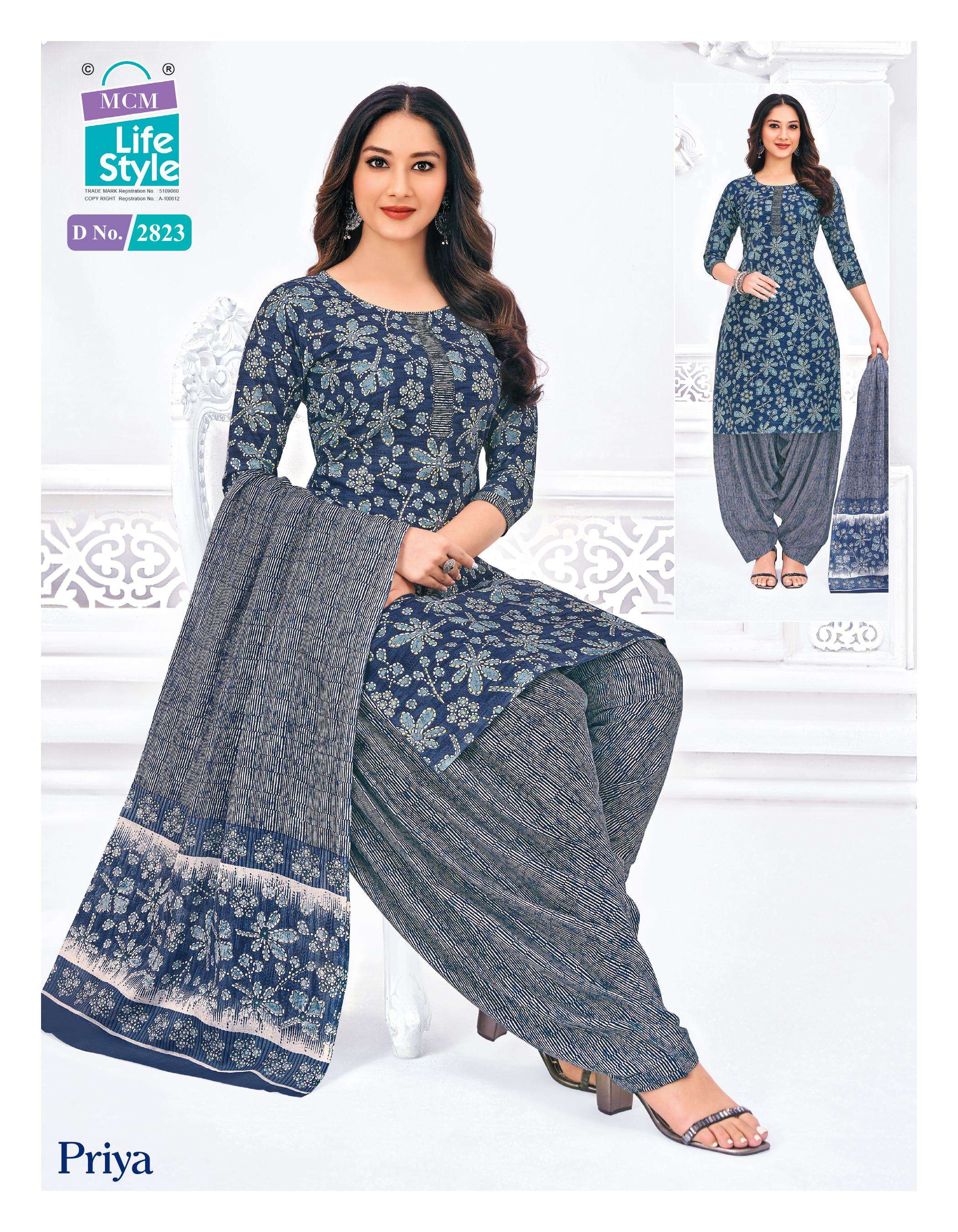 MCM LIFESTYLE PRIYA VOL 28COTTON PRINTED PATIYALA SUIT