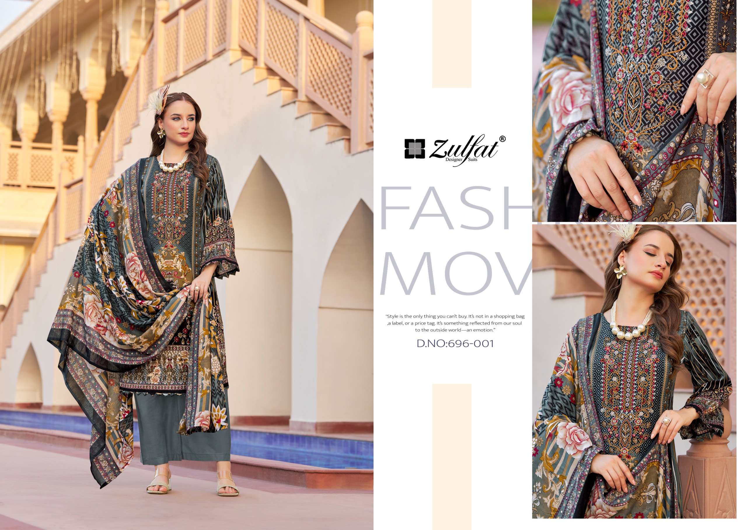 ZULFAT DESIGNER SUITS SANAM RAYON FANCY WORKS LADIES SUIT