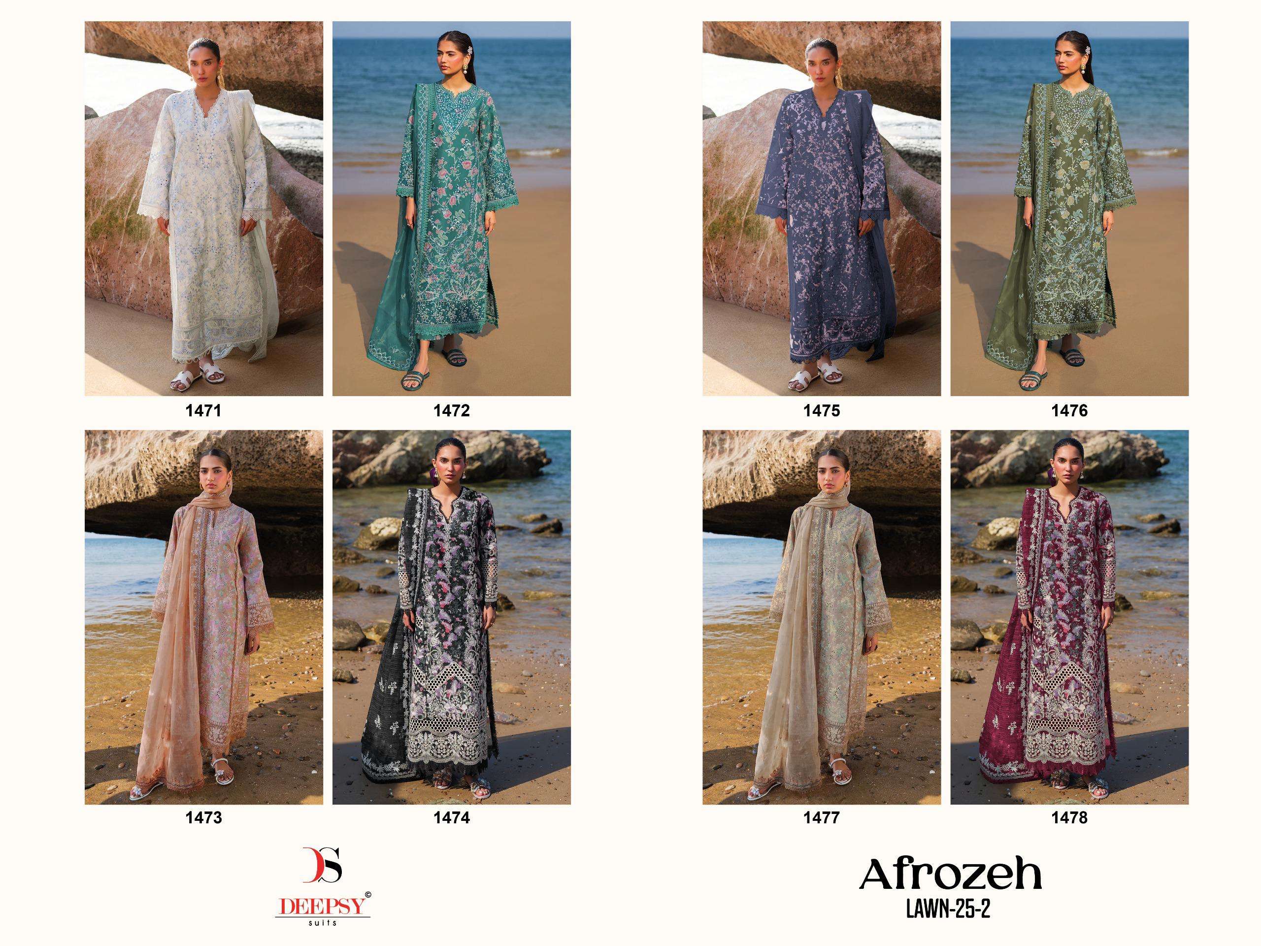 DEEPSY SUITS AFROZEH LAWN 25 VOL 2