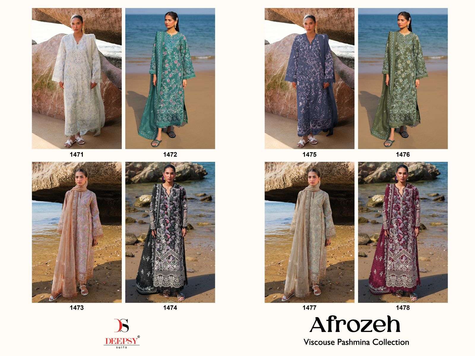DEEPSY SUITS AFROZEH VISCOSE PASHMINA COLLECTION