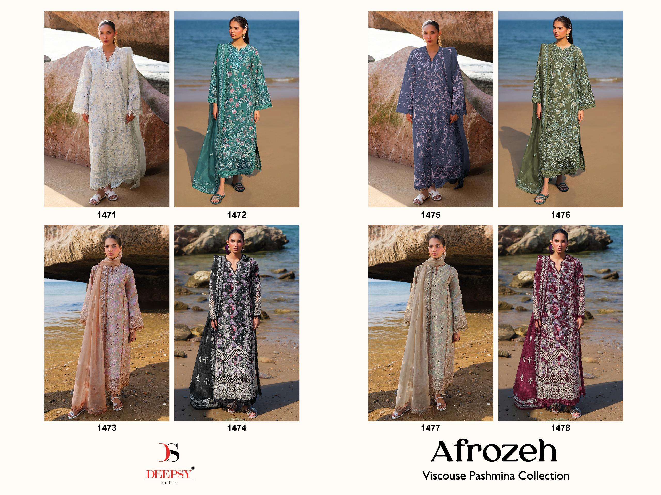 DEEPSY SUITS AFROZEH VISCOSE PASHMINA COLLECTION