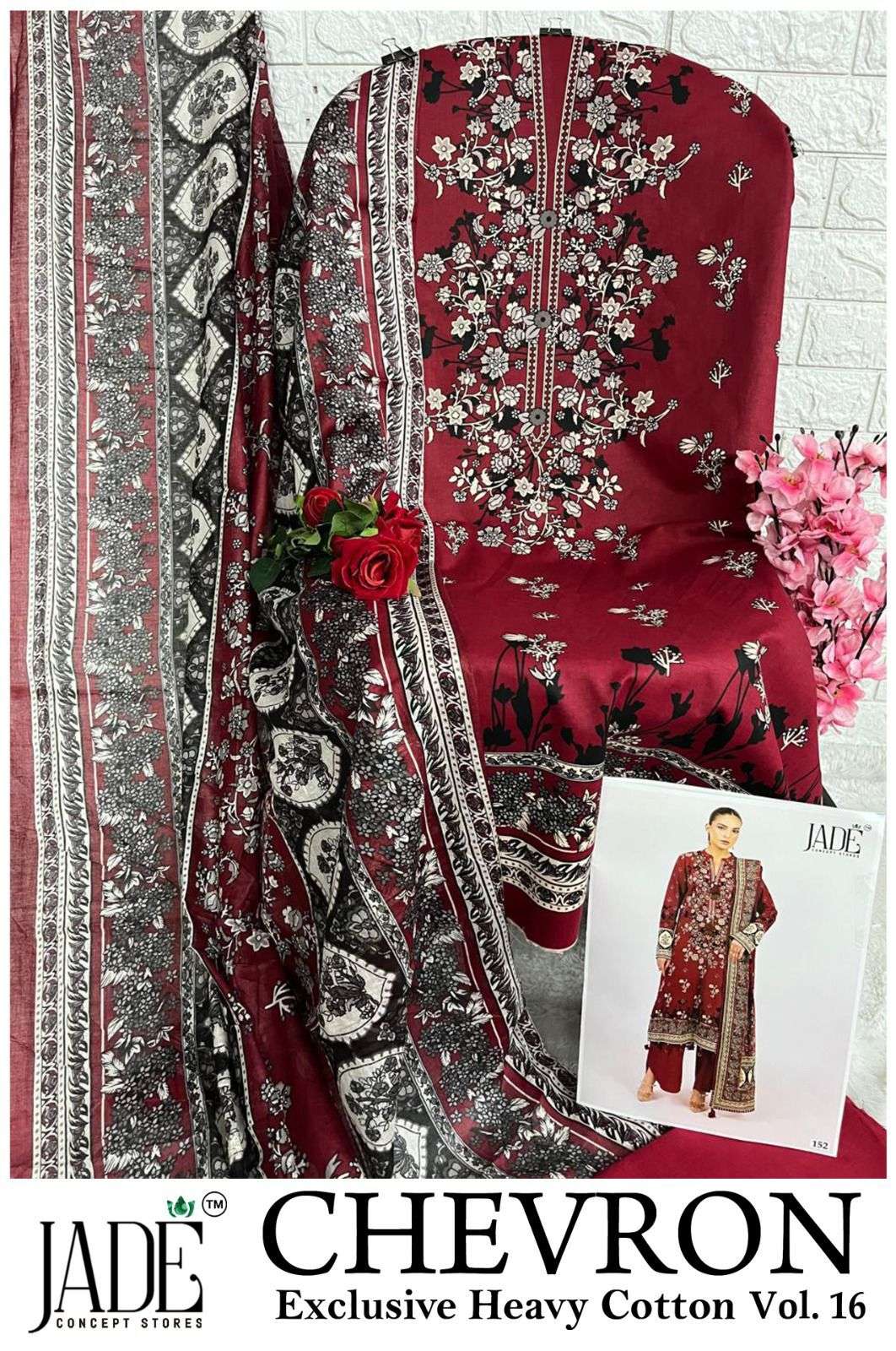 JADE CHEVRON EXCLUSIVE HEAVY COTTON VOL 16 DIGITAL PRINT COTTON SUIT