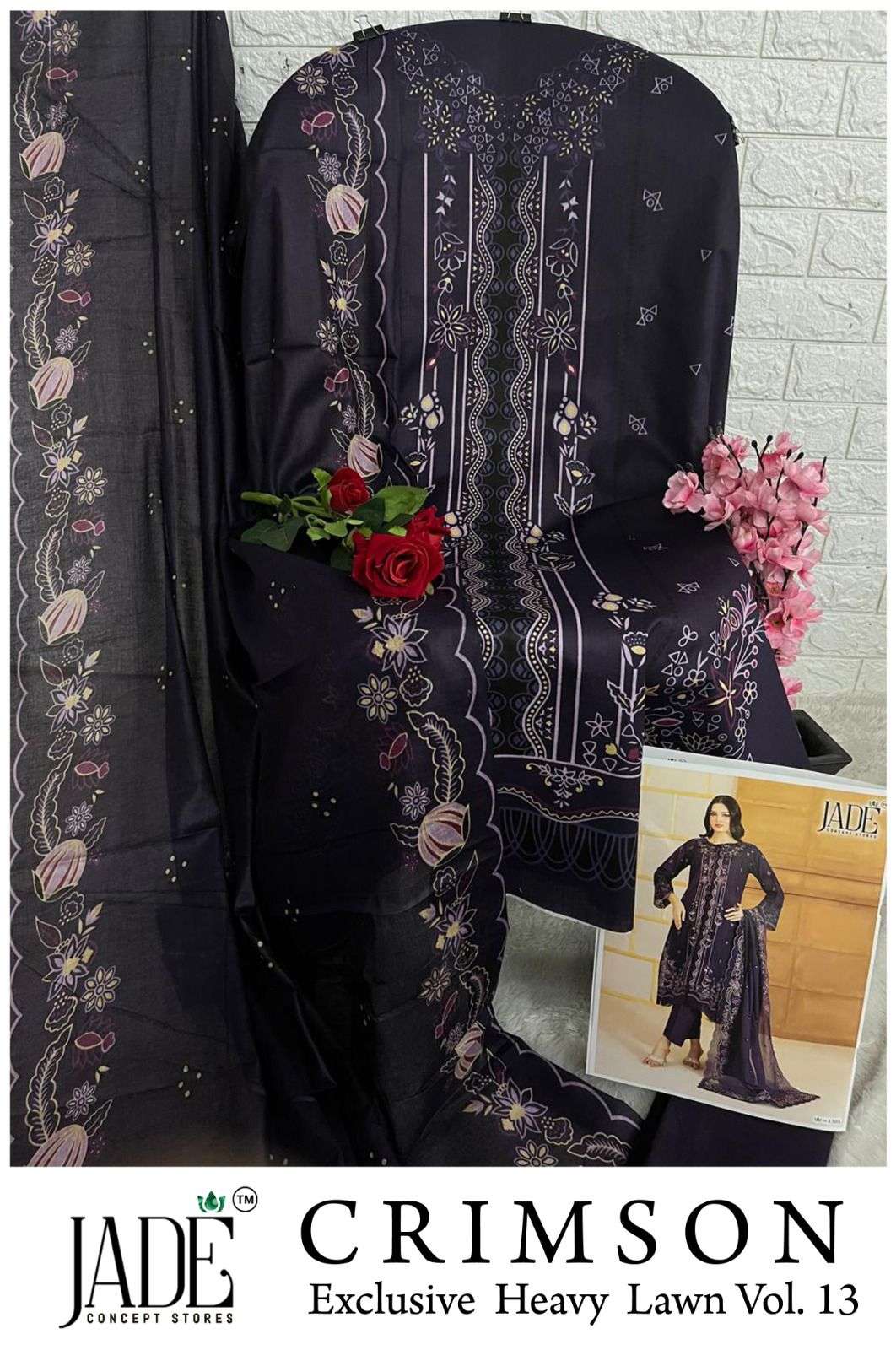 JADE CRIMSON EXCLUSIVE HEAVY LAWN COLLECTION VOL 13 NEW DESIGNS 