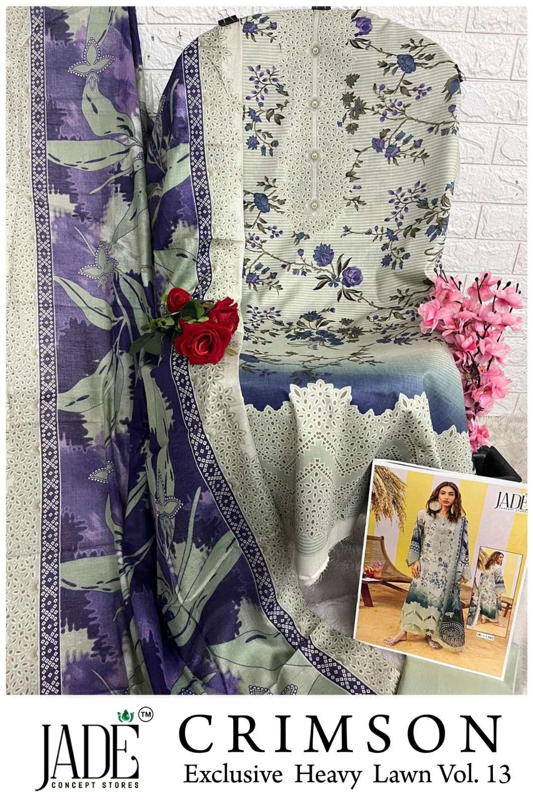 JADE CRIMSON EXCLUSIVE HEAVY LAWN COLLECTION VOL 13 NEW DESIGNS 