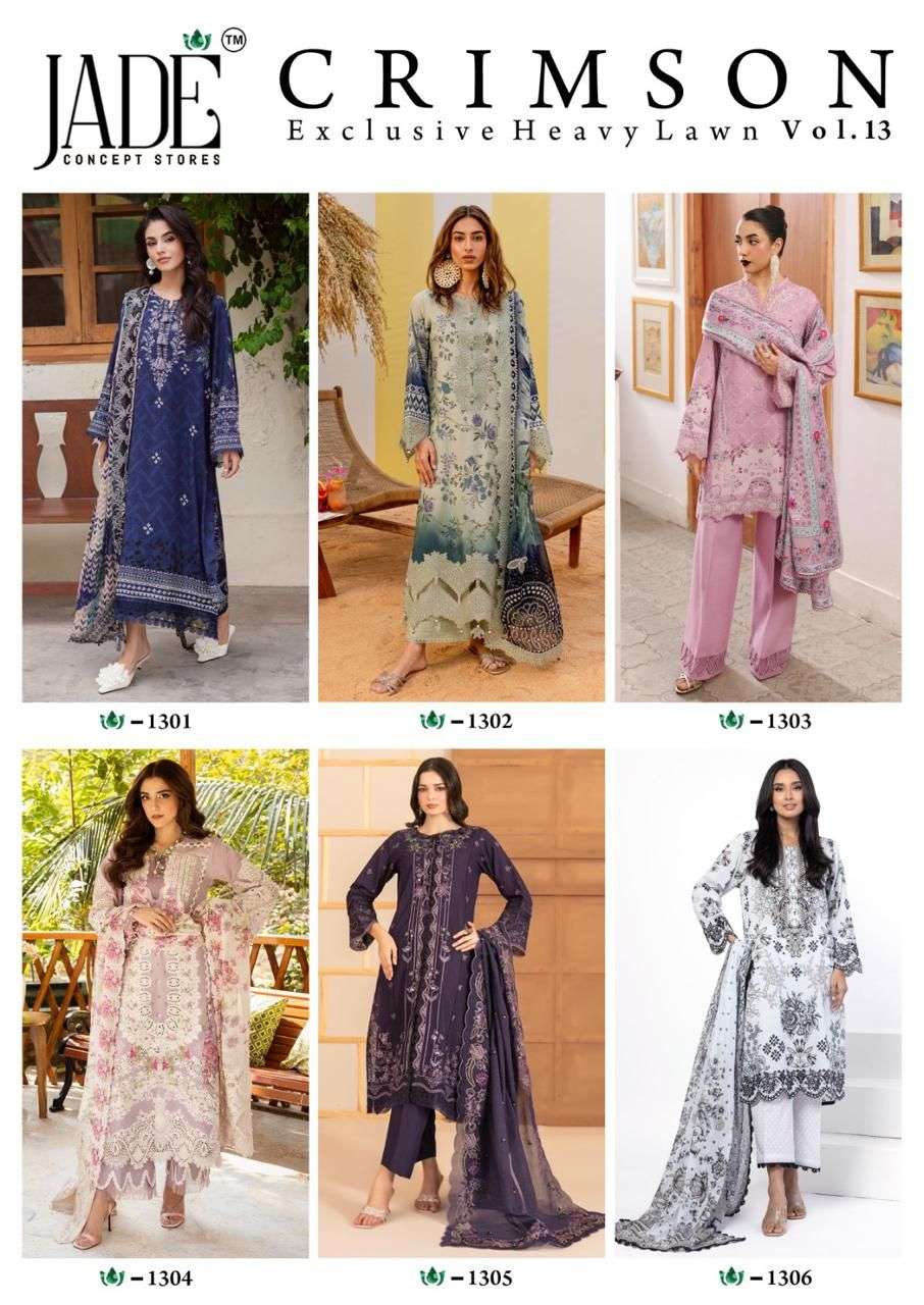 JADE CRIMSON EXCLUSIVE HEAVY LAWN COLLECTION VOL 13 NEW DESIGNS 