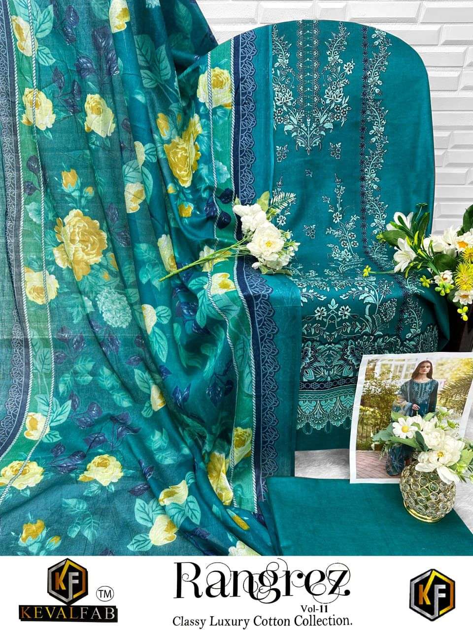 KEVAL FAB RANGREZ VOL 11 COTTON DIGITAL PRINTS SALWAR SUIT