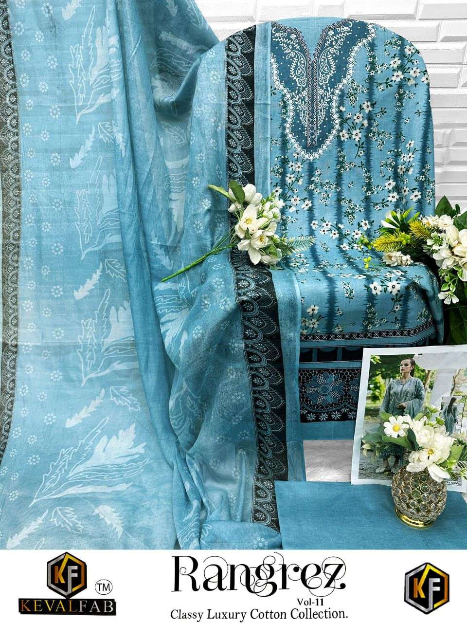 KEVAL FAB RANGREZ VOL 11 COTTON DIGITAL PRINTS SALWAR SUIT