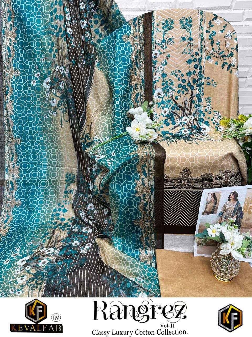 KEVAL FAB RANGREZ VOL 11 COTTON DIGITAL PRINTS SALWAR SUIT