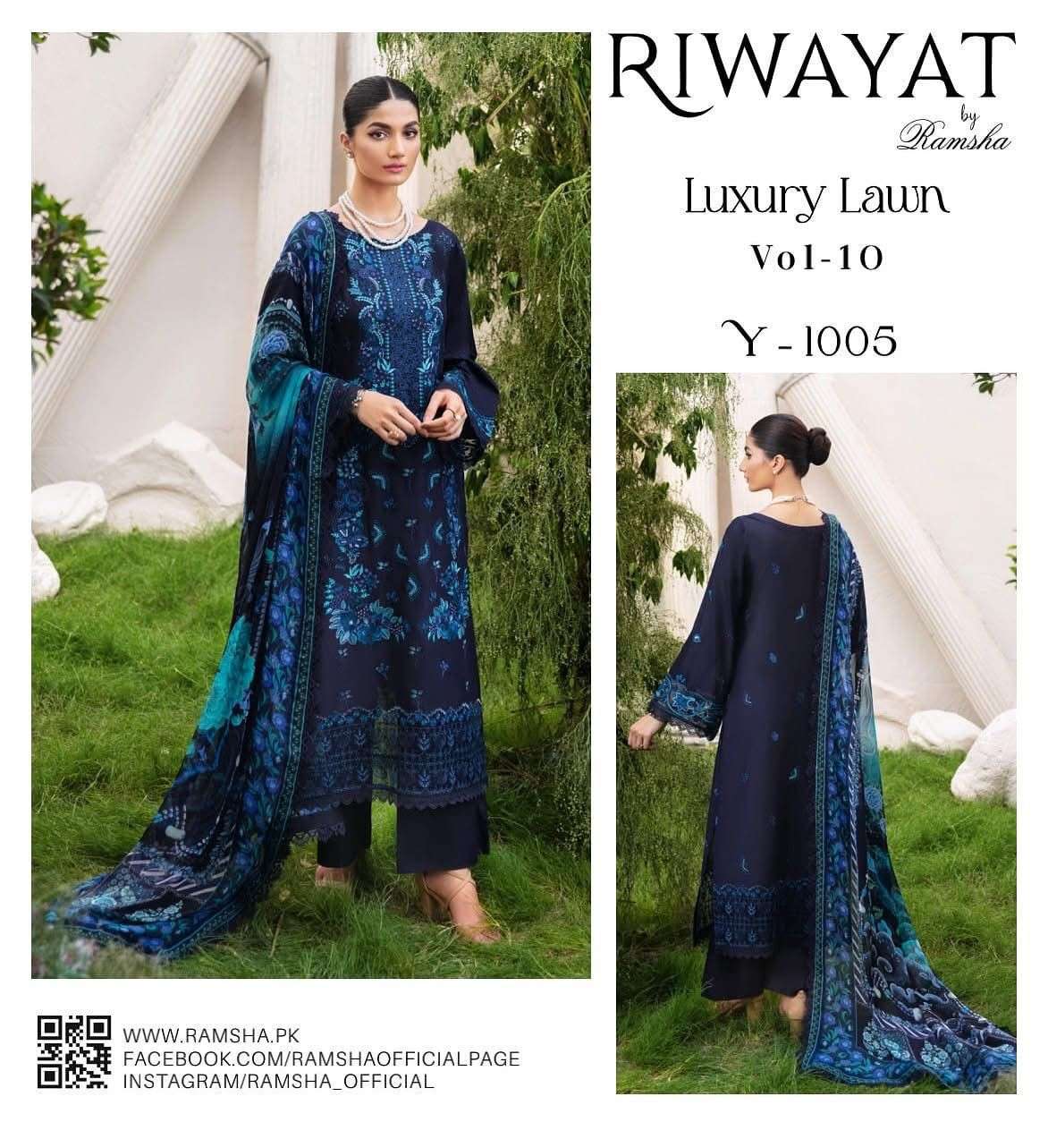 RAMSHA RIWAYAT LUXURY LAWN COLLECTION VOL 10 