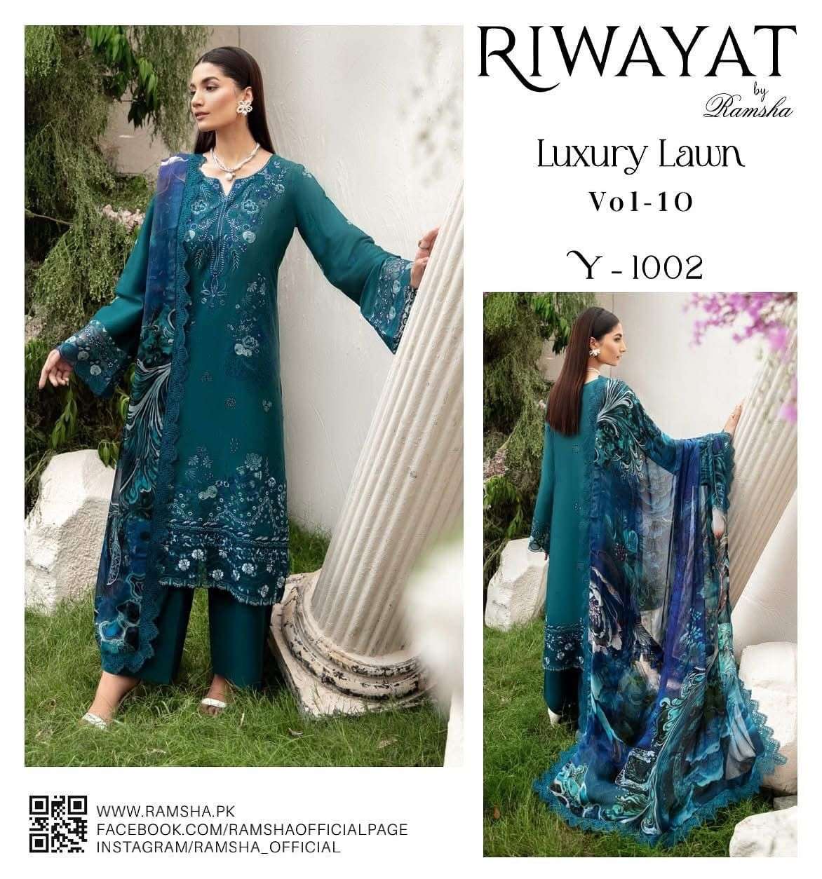 RAMSHA RIWAYAT LUXURY LAWN COLLECTION VOL 10 