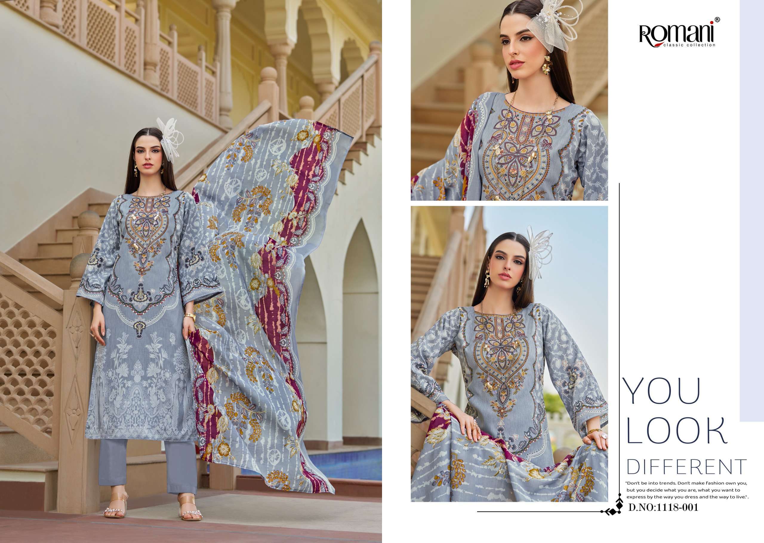 ROMANI AARZU VOL 23 COTTON DIGITAL PRINTS WITH WORKS SUIT