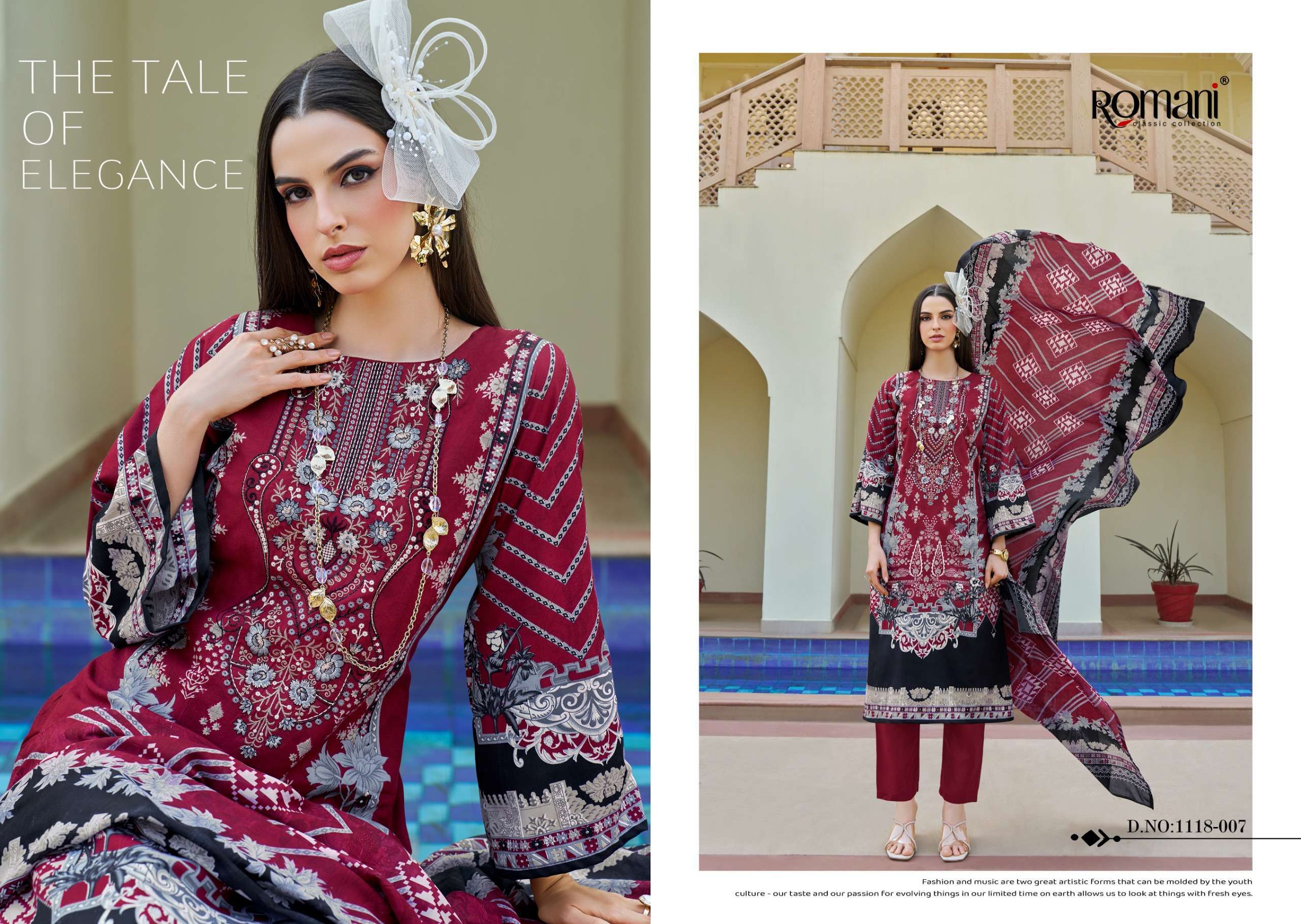 ROMANI AARZU VOL 23 COTTON DIGITAL PRINTS WITH WORKS SUIT