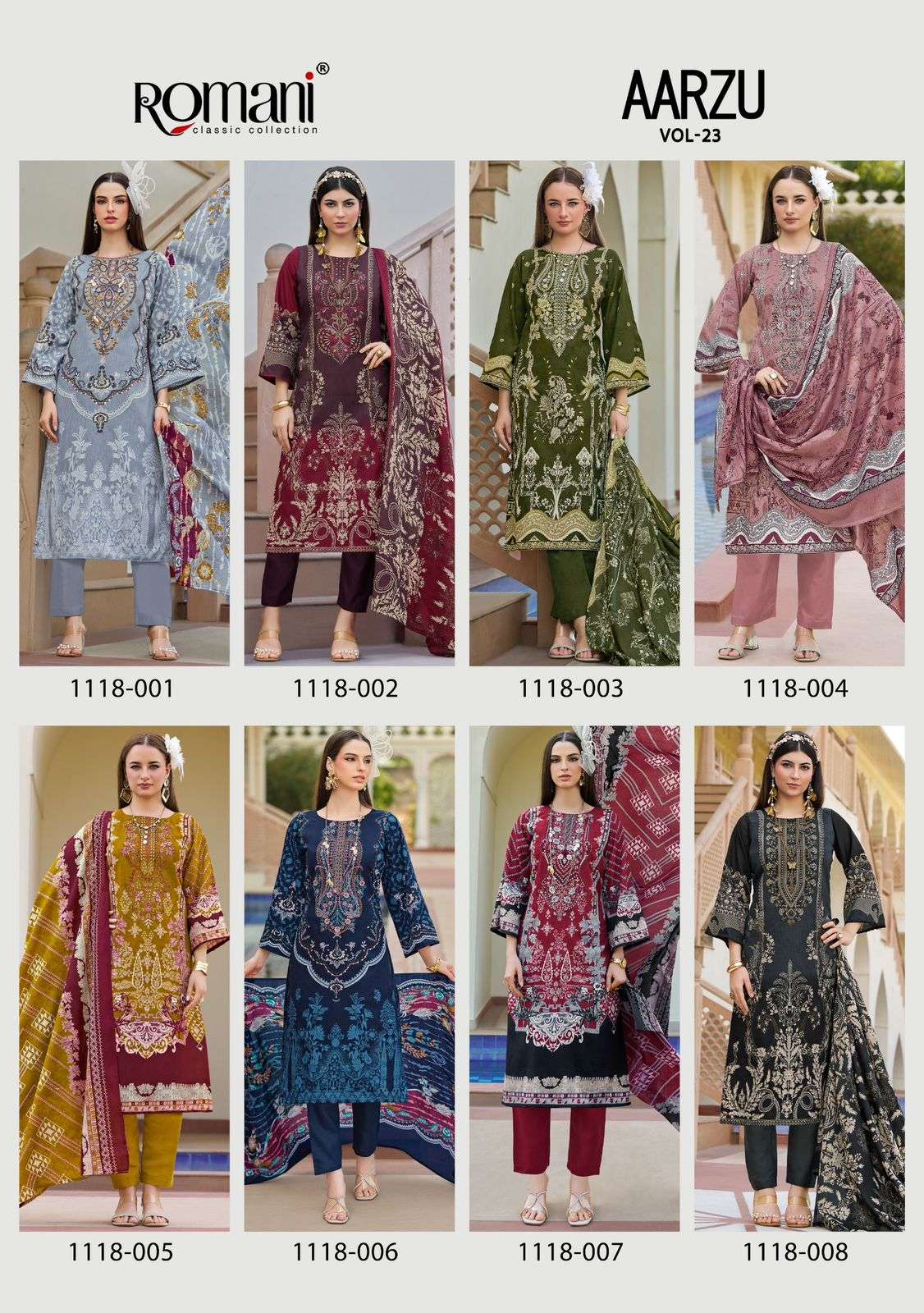 ROMANI AARZU VOL 23 COTTON DIGITAL PRINTS WITH WORKS SUIT