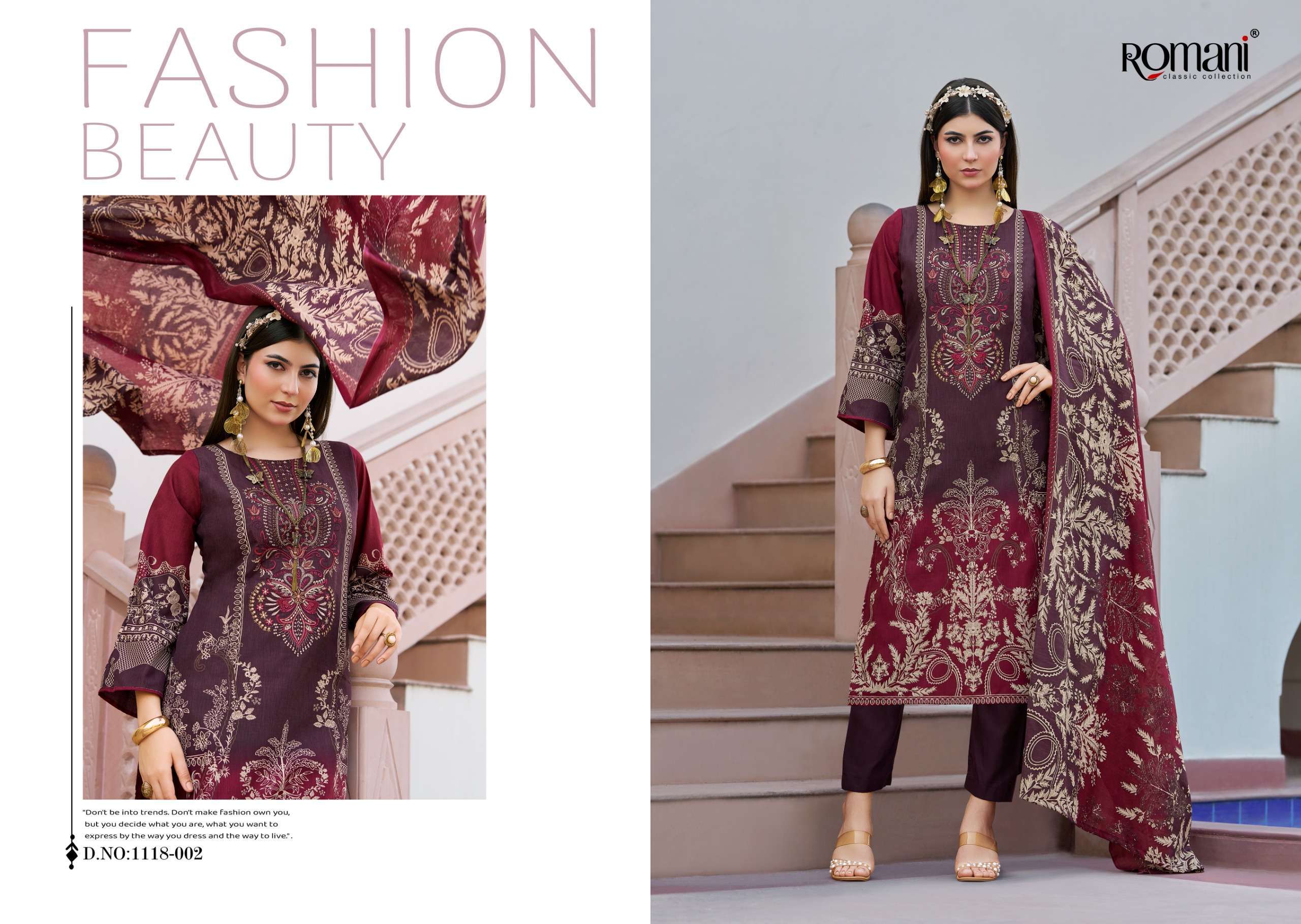 ROMANI AARZU VOL 23 COTTON DIGITAL PRINTS WITH WORKS SUIT