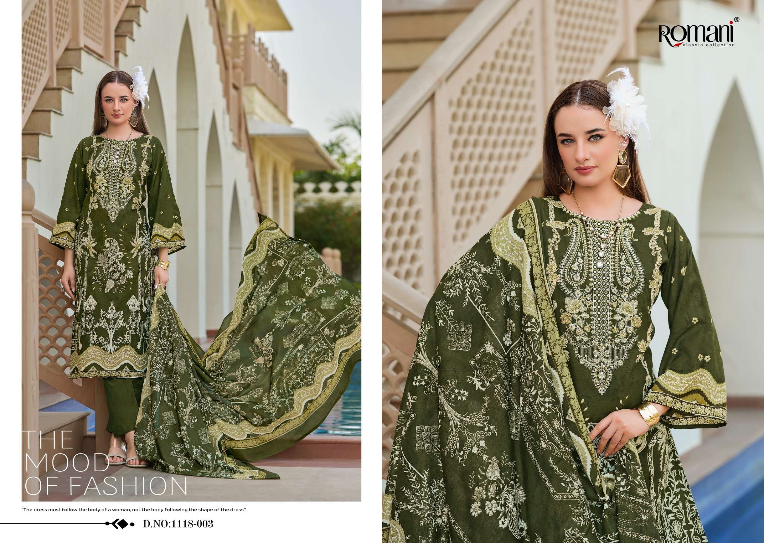 ROMANI AARZU VOL 23 COTTON DIGITAL PRINTS WITH WORKS SUIT