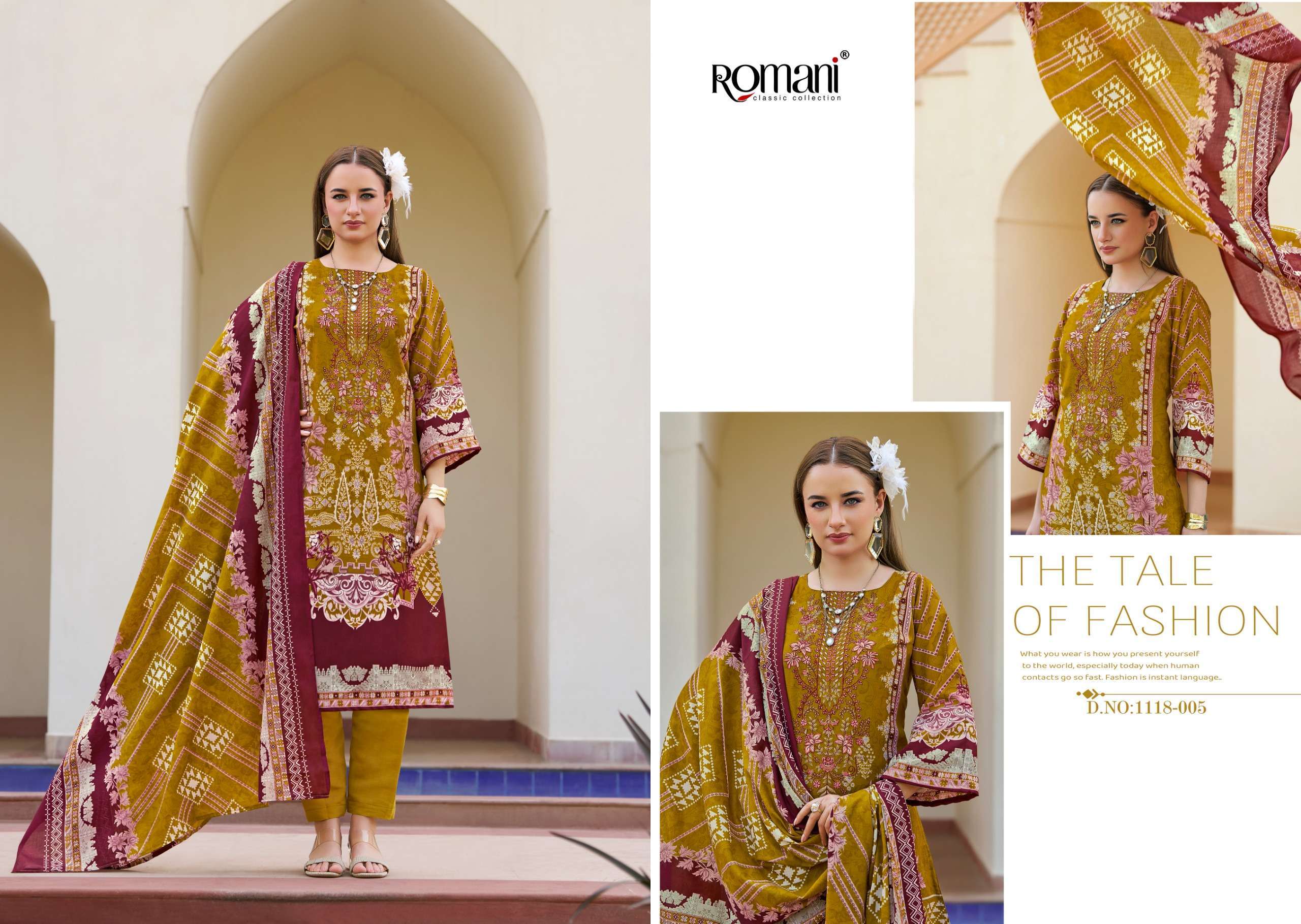 ROMANI AARZU VOL 23 COTTON DIGITAL PRINTS WITH WORKS SUIT