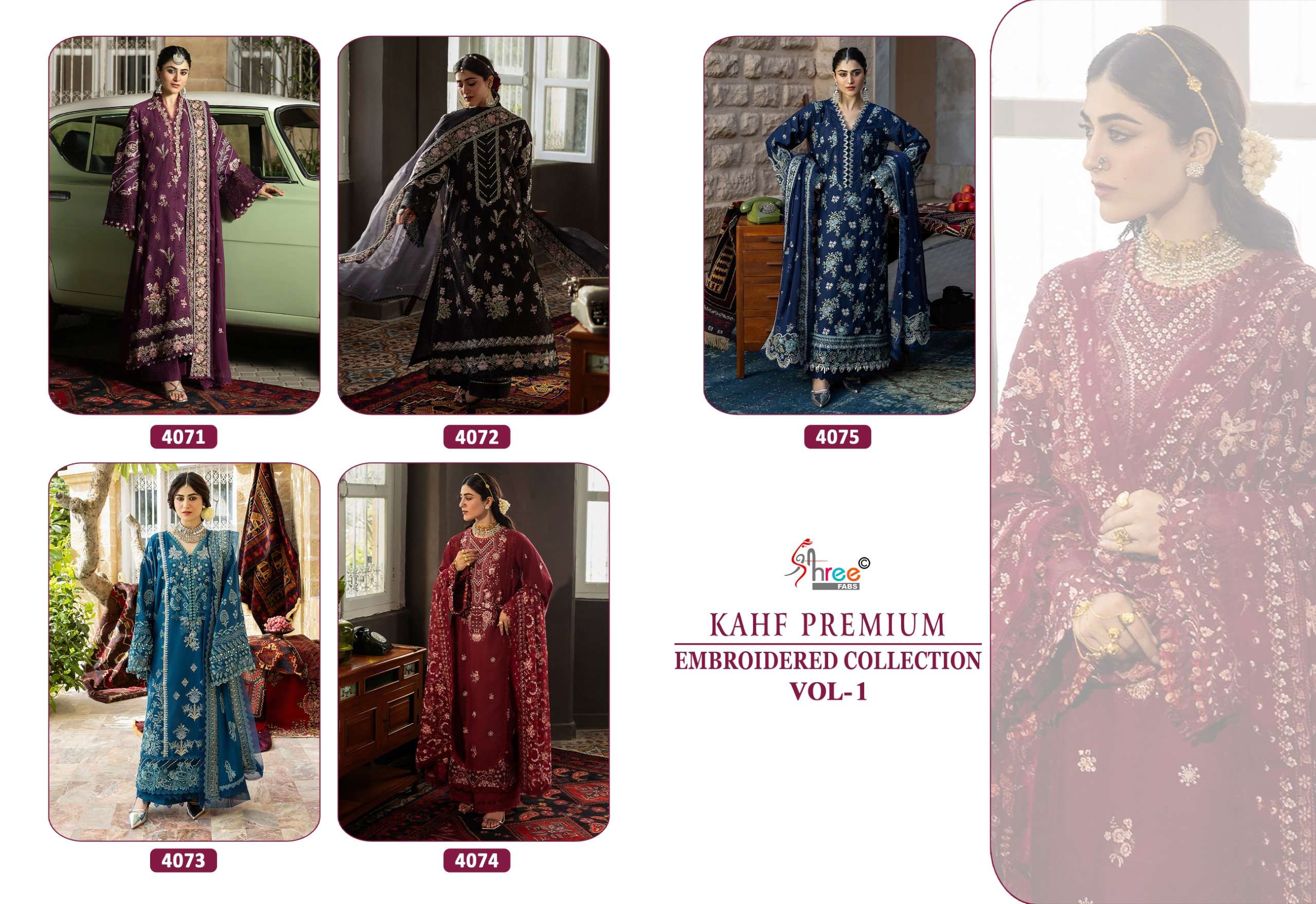 SHREE FABS KAHF PREMIUM EMBROIDERED COLLECTION VOL 1