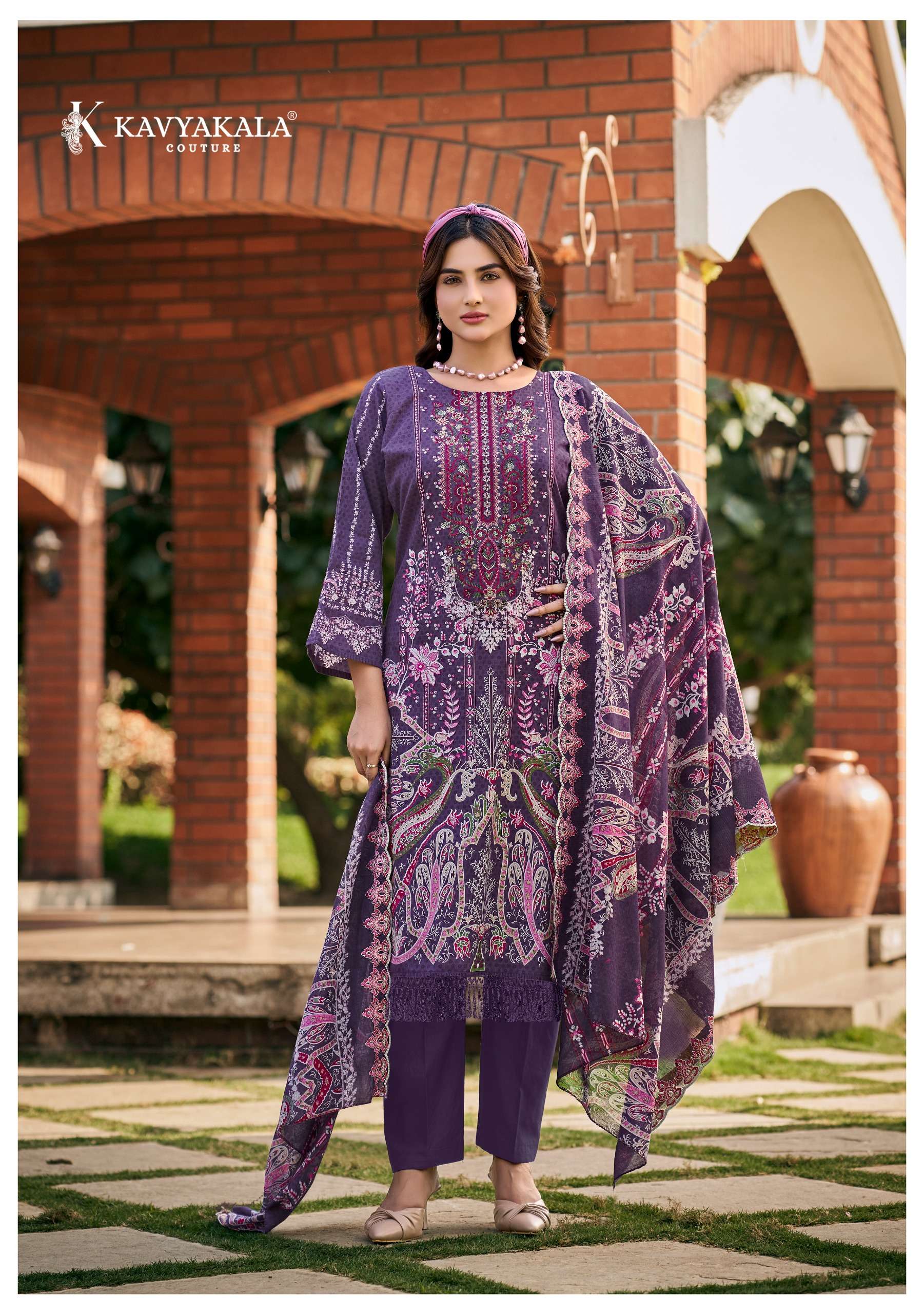 ‎‎ KAVYA‎‎ KALA COUTURE ANARKALI VOL 18 LAWN COTTON DIGITAL PRINT WITH WORK SUIT