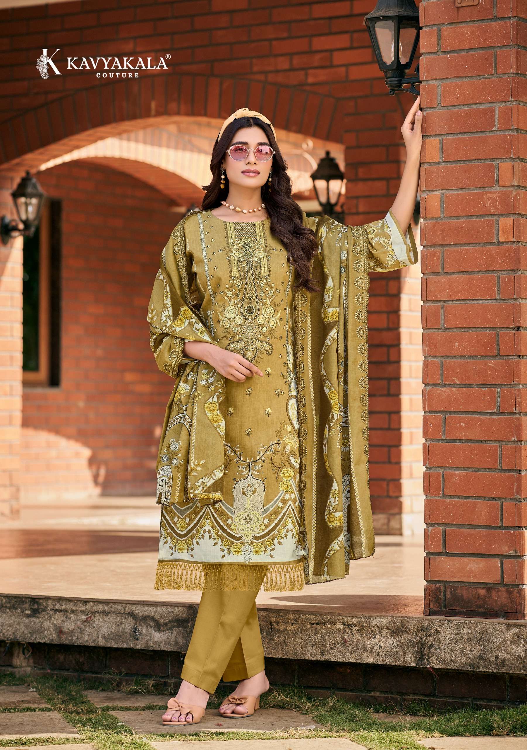 ‎‎ KAVYA‎‎ KALA COUTURE ANARKALI VOL 18 LAWN COTTON DIGITAL PRINT WITH WORK SUIT