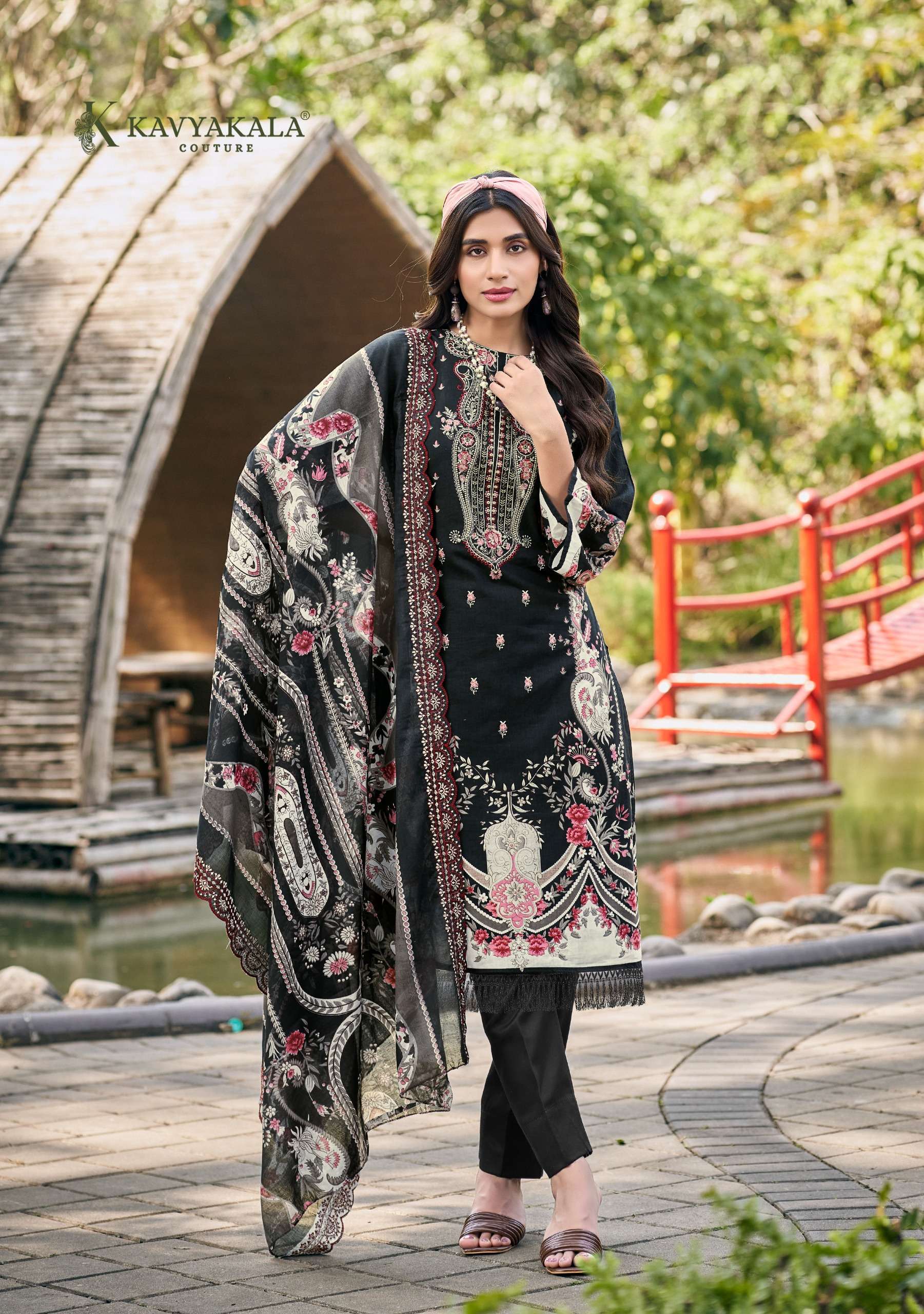 ‎‎ KAVYA‎‎ KALA COUTURE ANARKALI VOL 18 LAWN COTTON DIGITAL PRINT WITH WORK SUIT