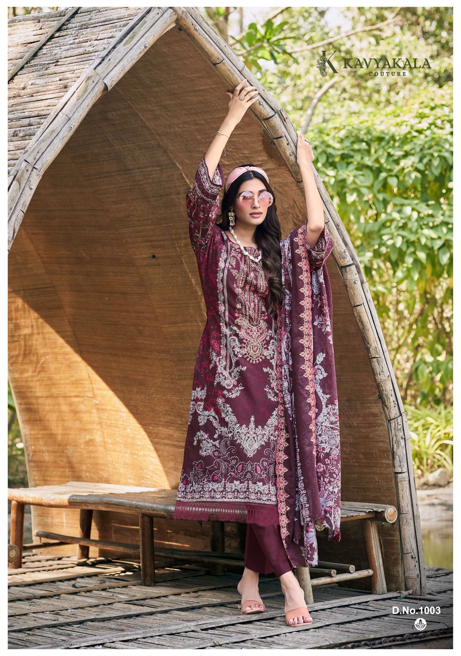 ‎‎ KAVYA‎‎ KALA COUTURE ANARKALI VOL 18 LAWN COTTON DIGITAL PRINT WITH WORK SUIT