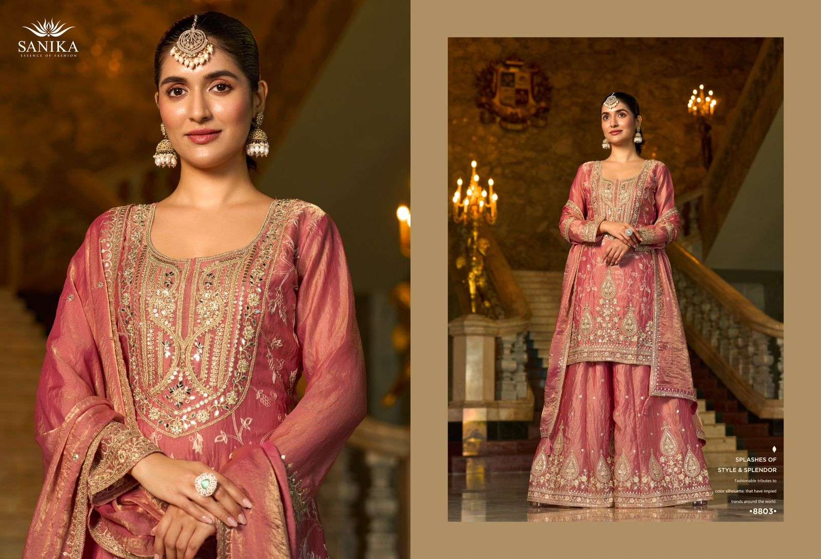 ️SANIKA FASHION IKATRA SILK HEAVY EMBROIDERD DESIGNER WEDDING WEAR LADIES SUIT