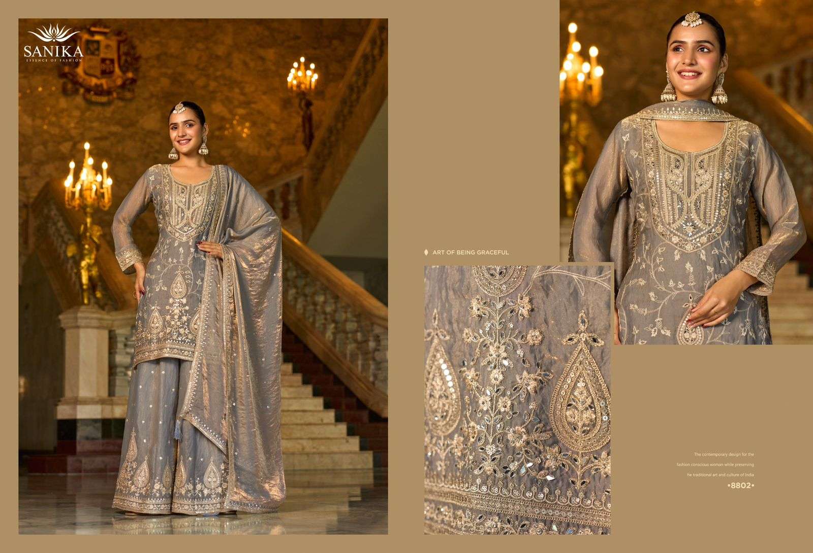 ️SANIKA FASHION IKATRA SILK HEAVY EMBROIDERD DESIGNER WEDDING WEAR LADIES SUIT