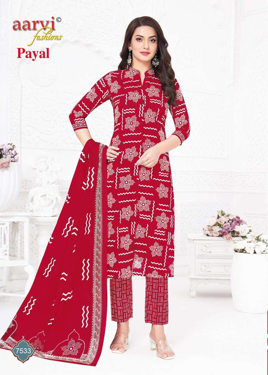 AARVI FASHION PAYAL VOL 1 COTTON PRINTED LADIES READY MADE SUIT