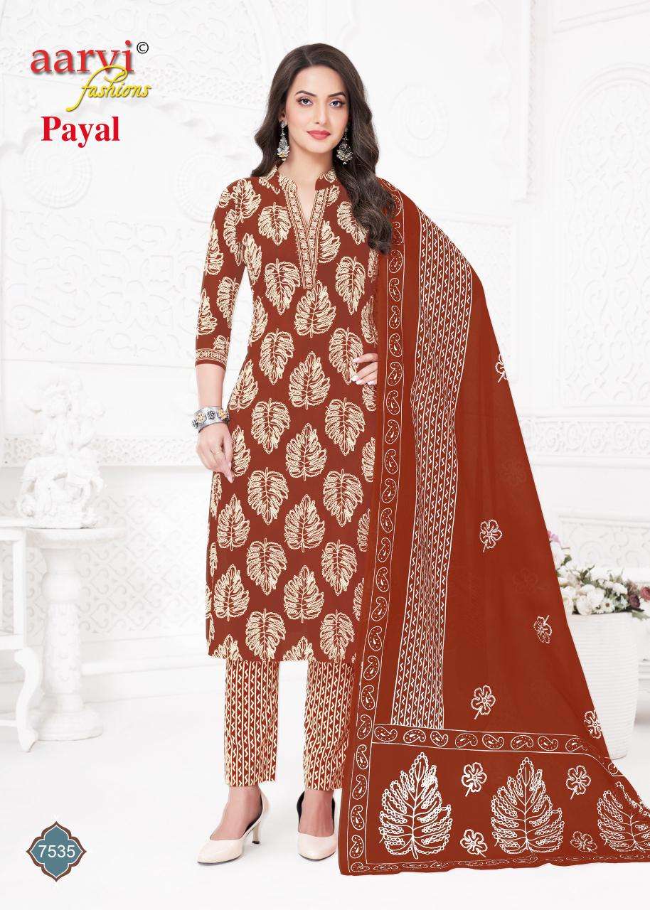 AARVI FASHION PAYAL VOL 1 COTTON PRINTED LADIES READY MADE SUIT
