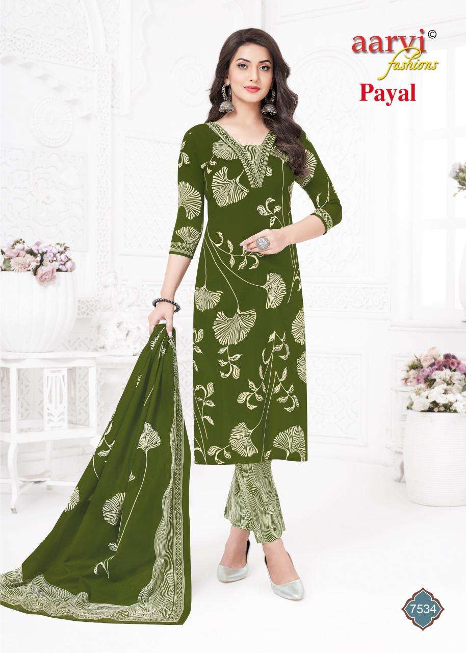 AARVI FASHION PAYAL VOL 1 COTTON PRINTED LADIES READY MADE SUIT