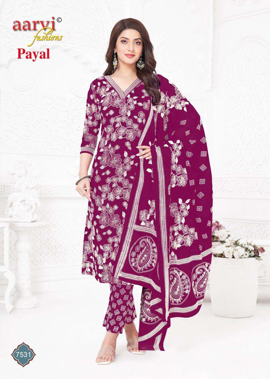 AARVI FASHION PAYAL VOL 1 COTTON PRINTED LADIES READY MADE SUIT