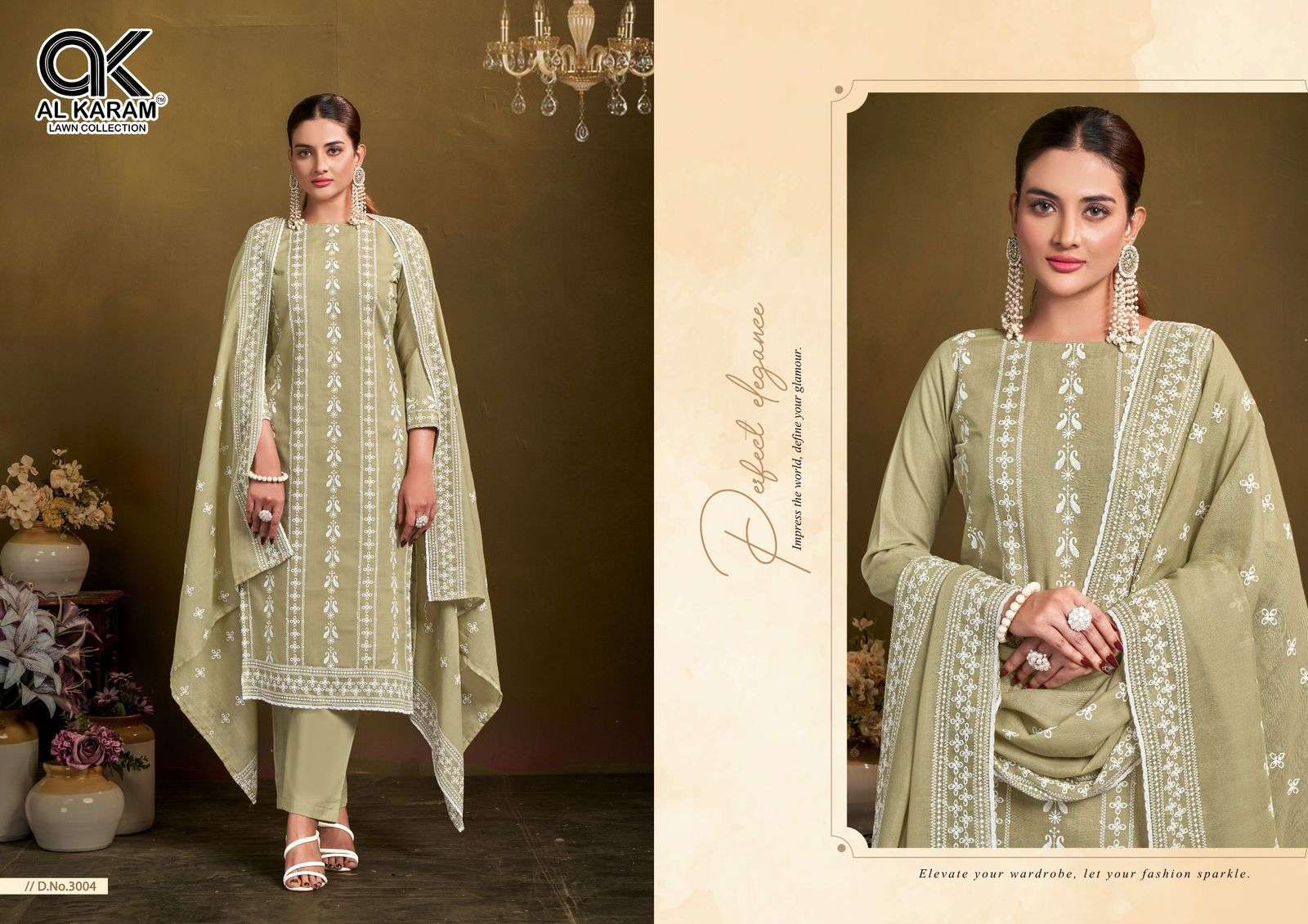 AL KARAM LAHORI VOL 2 COTTON EMBROIDERY DESIGNER WORK SUIT
