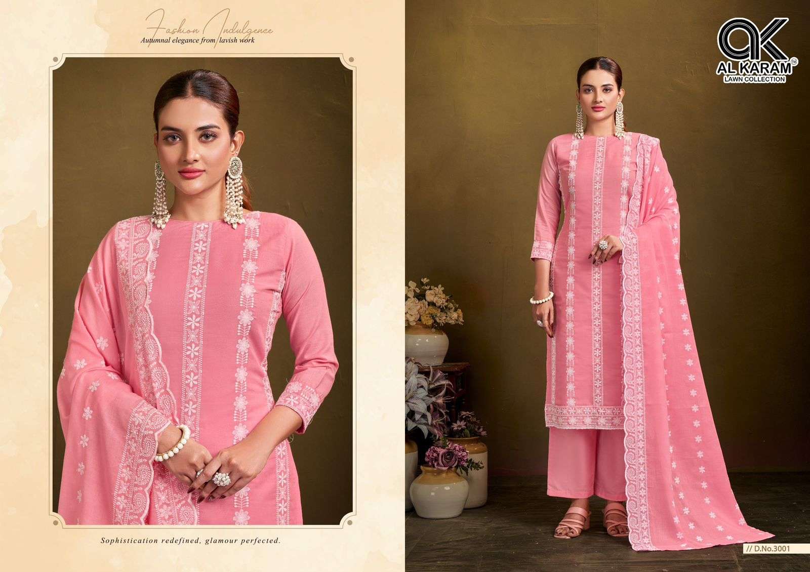 AL KARAM LAHORI VOL 2 COTTON EMBROIDERY DESIGNER WORK SUIT
