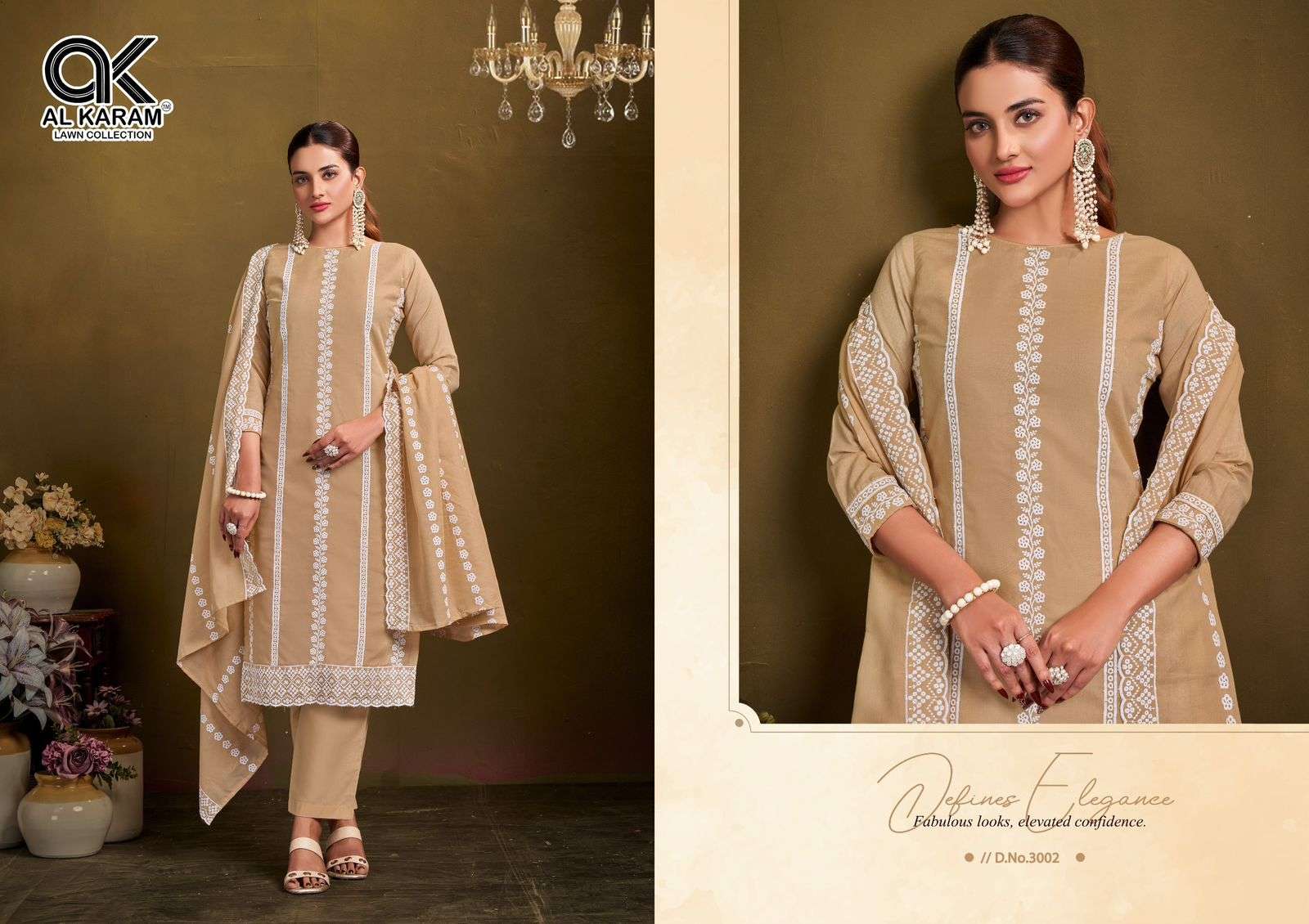 AL KARAM LAHORI VOL 2 COTTON EMBROIDERY DESIGNER WORK SUIT