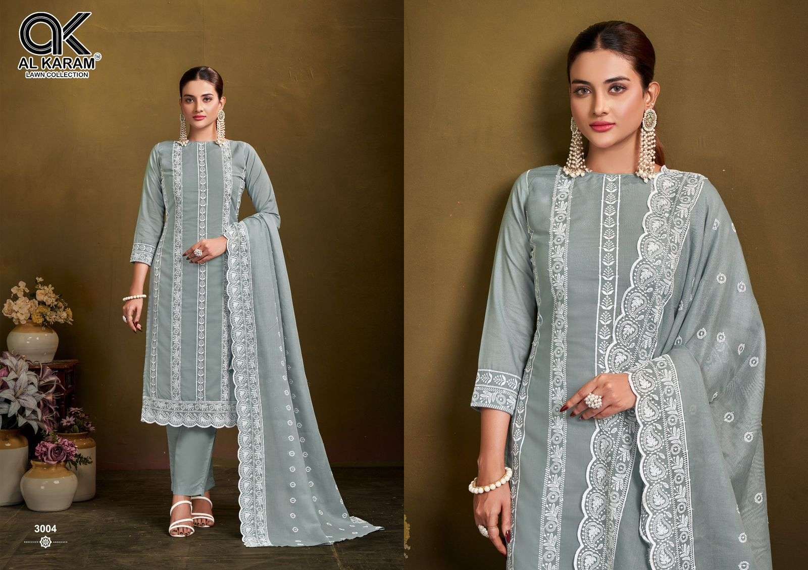 AL KARAM LAHORI VOL 2 COTTON EMBROIDERY DESIGNER WORK SUIT