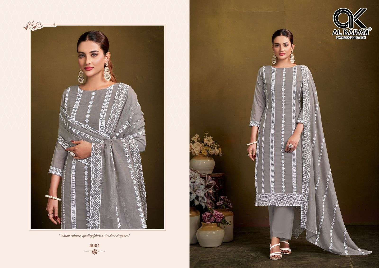 AL KARAM LUCKNOWI VOL 2 COTTON FANCY WORK SUIT