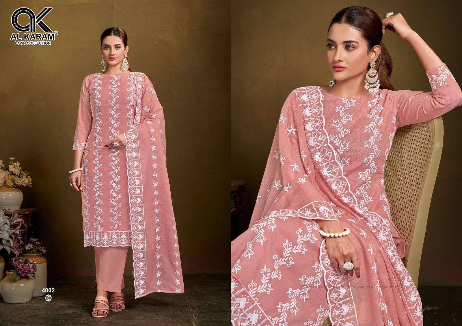 AL KARAM LUCKNOWI VOL 2 COTTON FANCY WORK SUIT