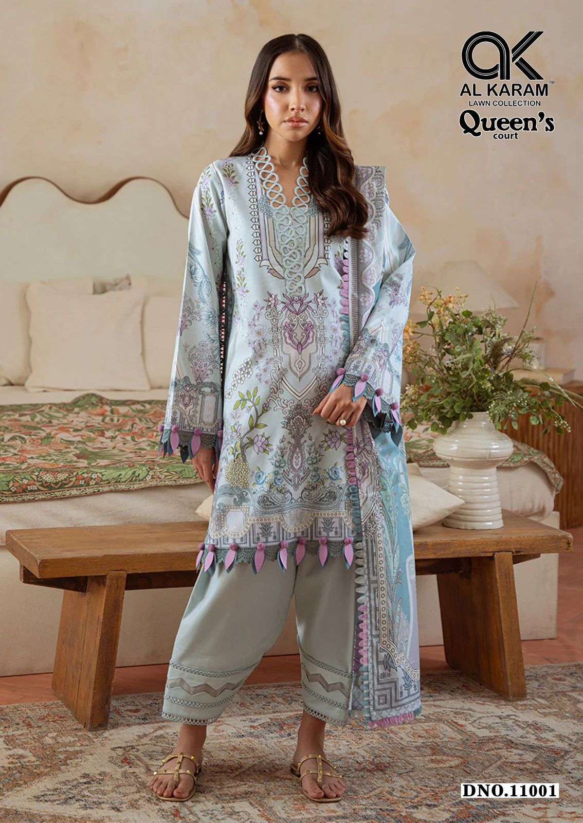 AL KARAM QUEENS COURT VOL 11 COTTON DIGITAL PRINTS UNSTITCH SALWAR KAMEEZ