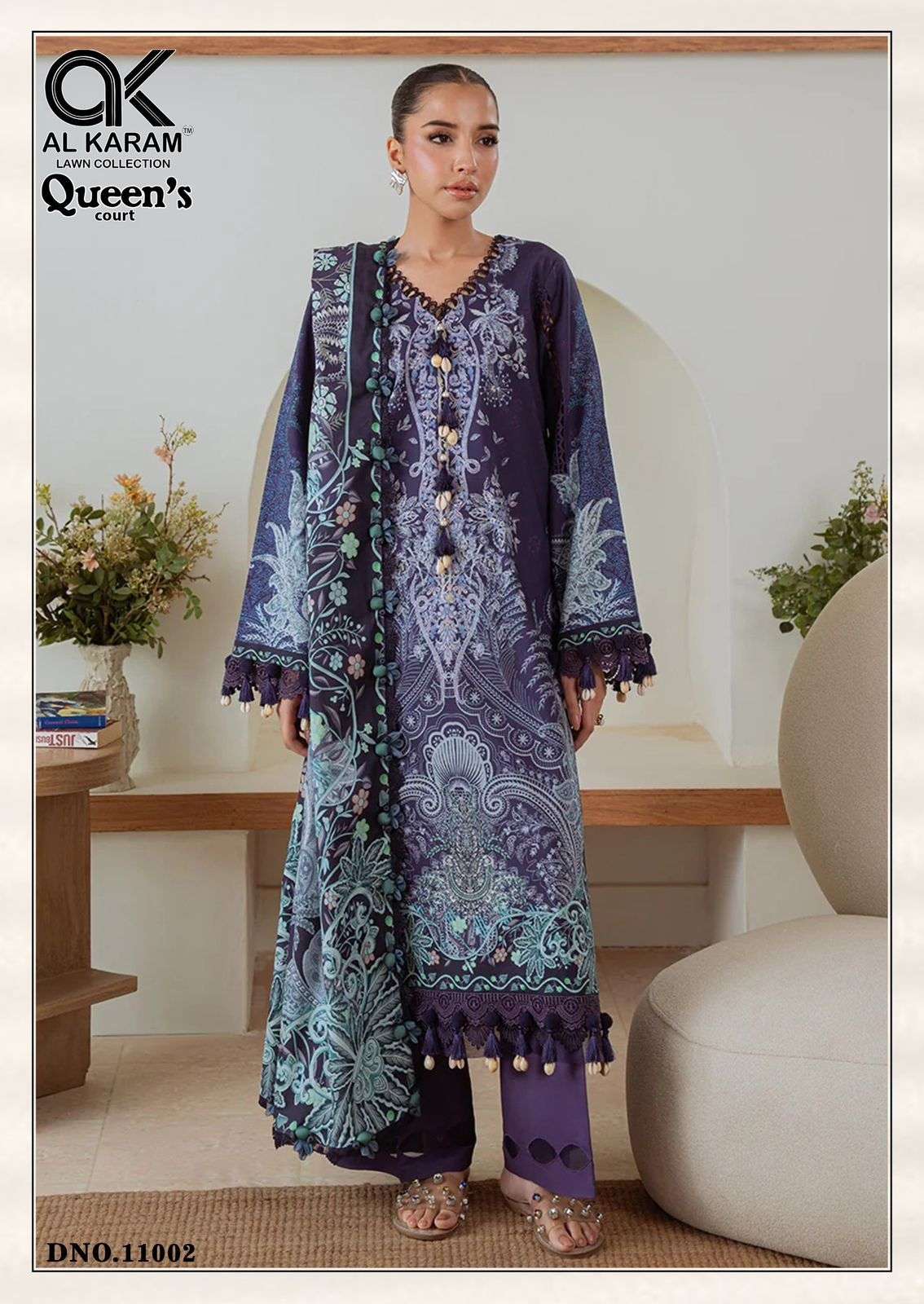 AL KARAM QUEENS COURT VOL 11 COTTON DIGITAL PRINTS UNSTITCH SALWAR KAMEEZ