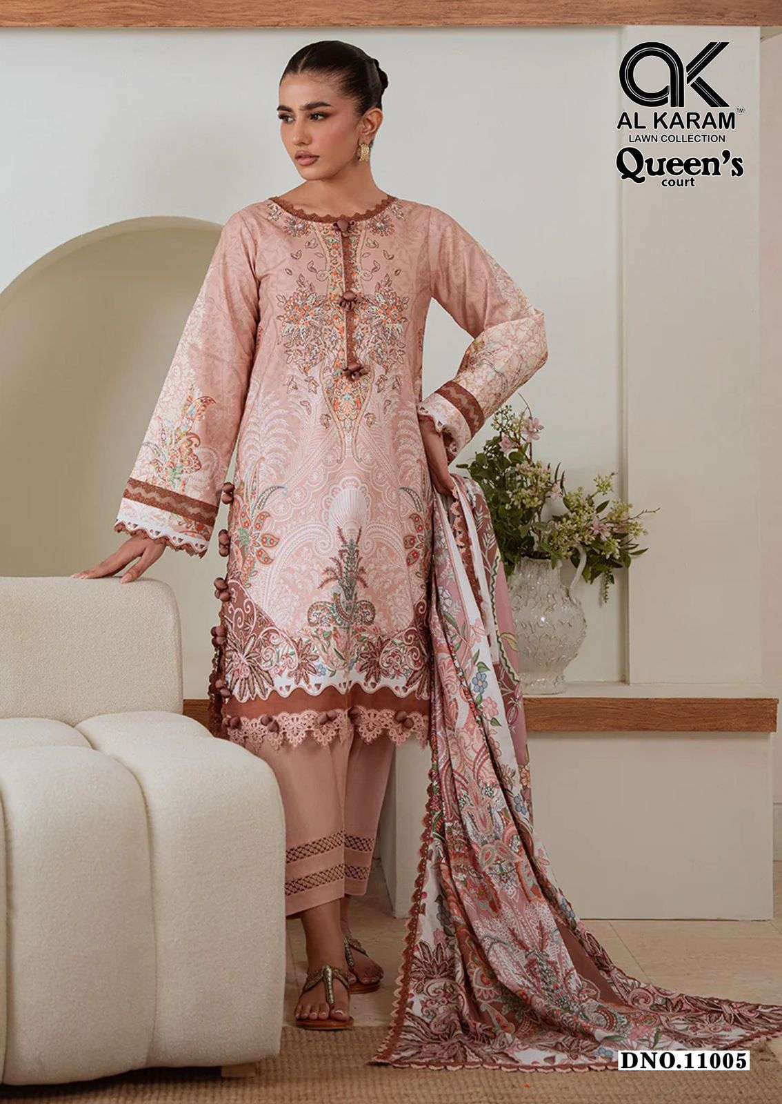 AL KARAM QUEENS COURT VOL 11 COTTON DIGITAL PRINTS UNSTITCH SALWAR KAMEEZ