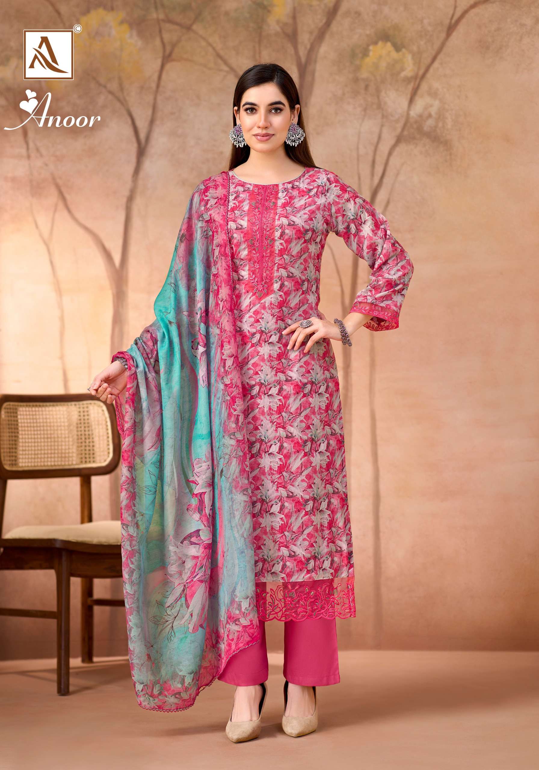 ALOK SUITS ANOOR COTTON DIGITAL PRINT WITH FANCY WORK SUIT