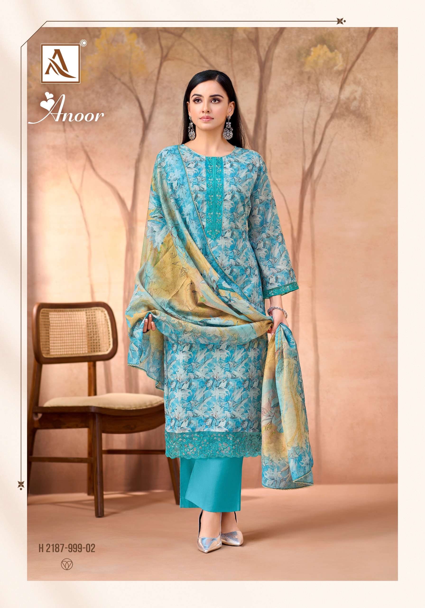 ALOK SUITS ANOOR COTTON DIGITAL PRINT WITH FANCY WORK SUIT