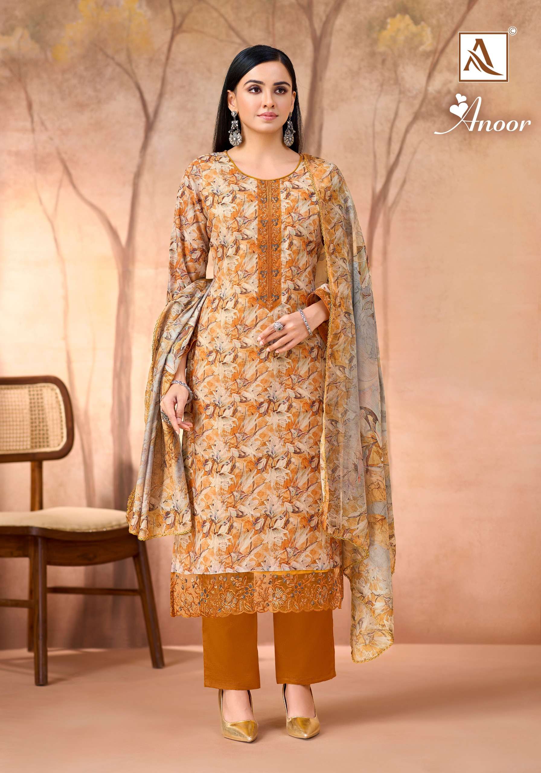ALOK SUITS ANOOR COTTON DIGITAL PRINT WITH FANCY WORK SUIT