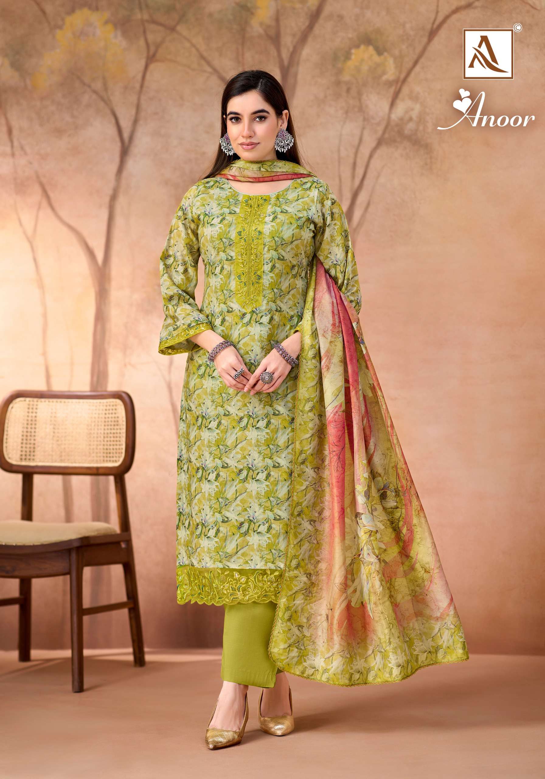 ALOK SUITS ANOOR COTTON DIGITAL PRINT WITH FANCY WORK SUIT