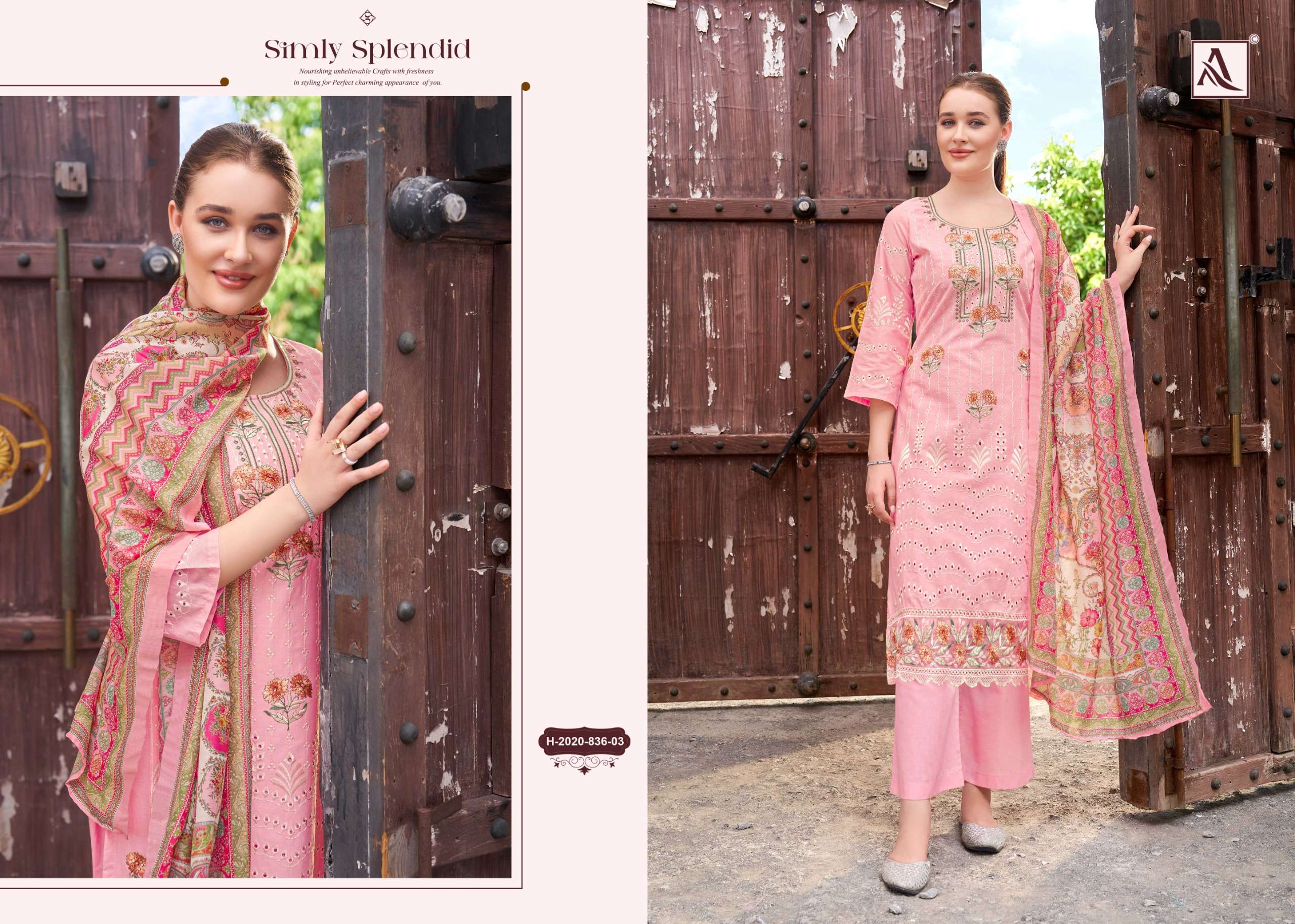 ALOK SUITS BEGUM SAHIBA LAWN COTTON FANCY WORK LADIES SUIT