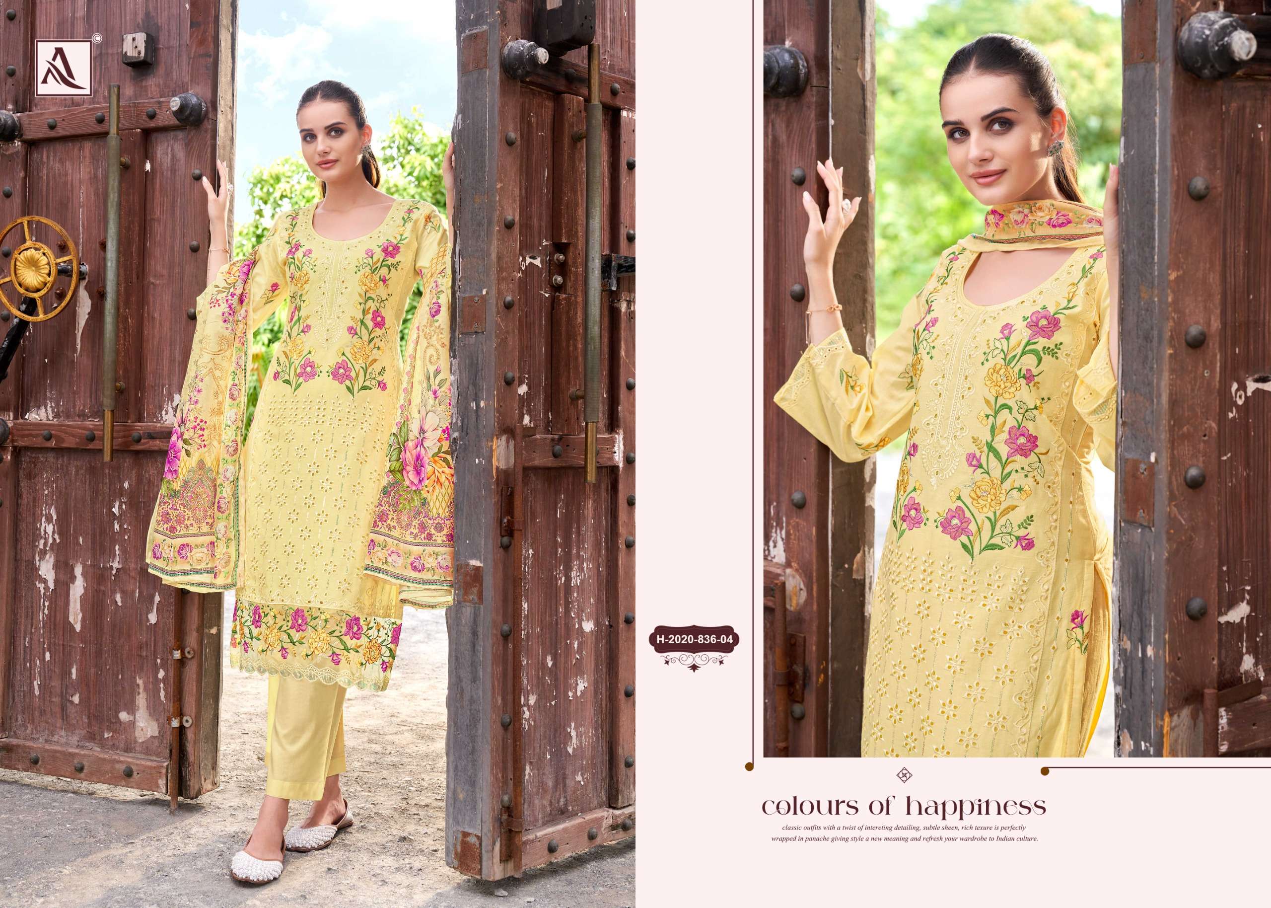ALOK SUITS BEGUM SAHIBA LAWN COTTON FANCY WORK LADIES SUIT