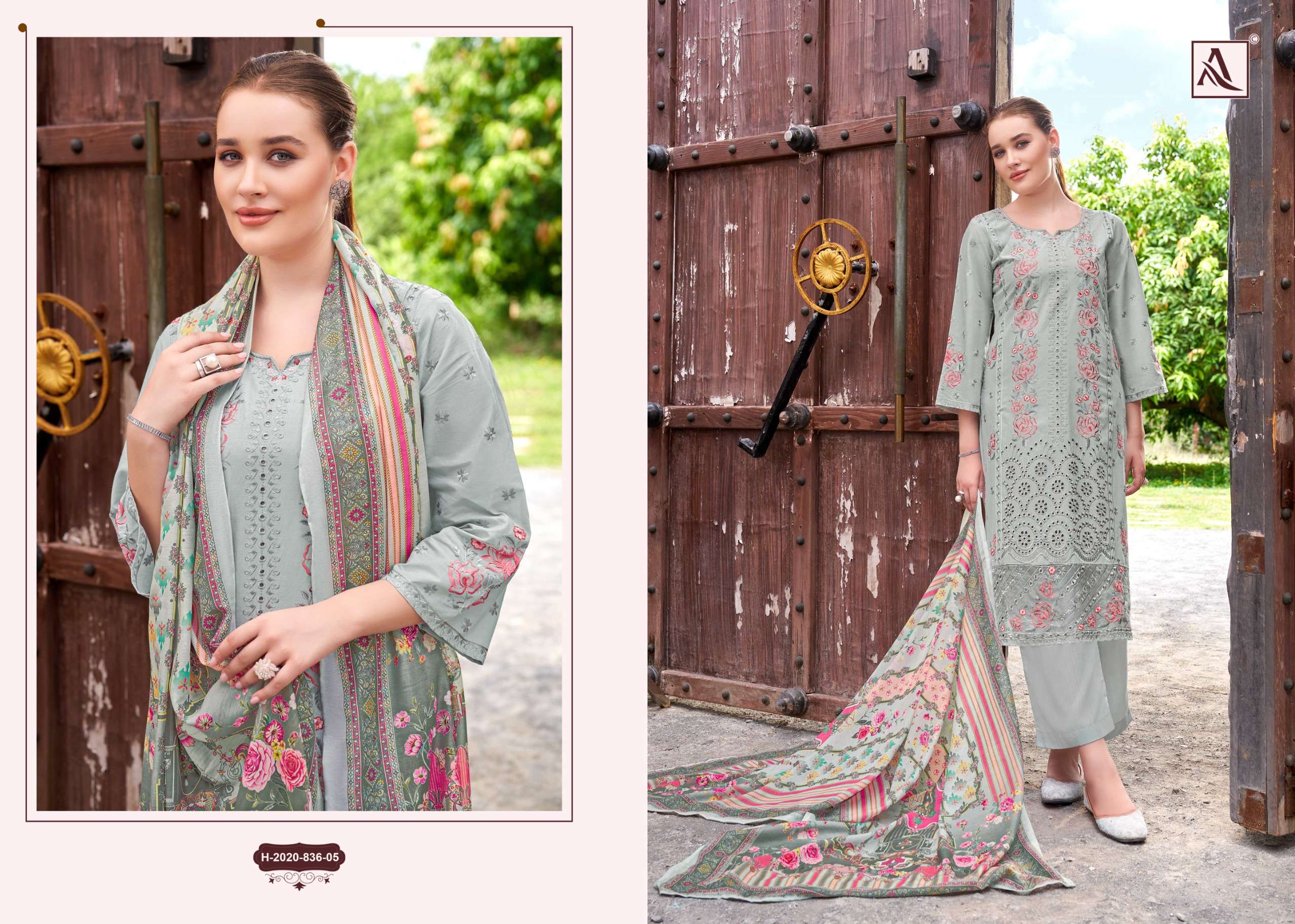 ALOK SUITS BEGUM SAHIBA LAWN COTTON FANCY WORK LADIES SUIT