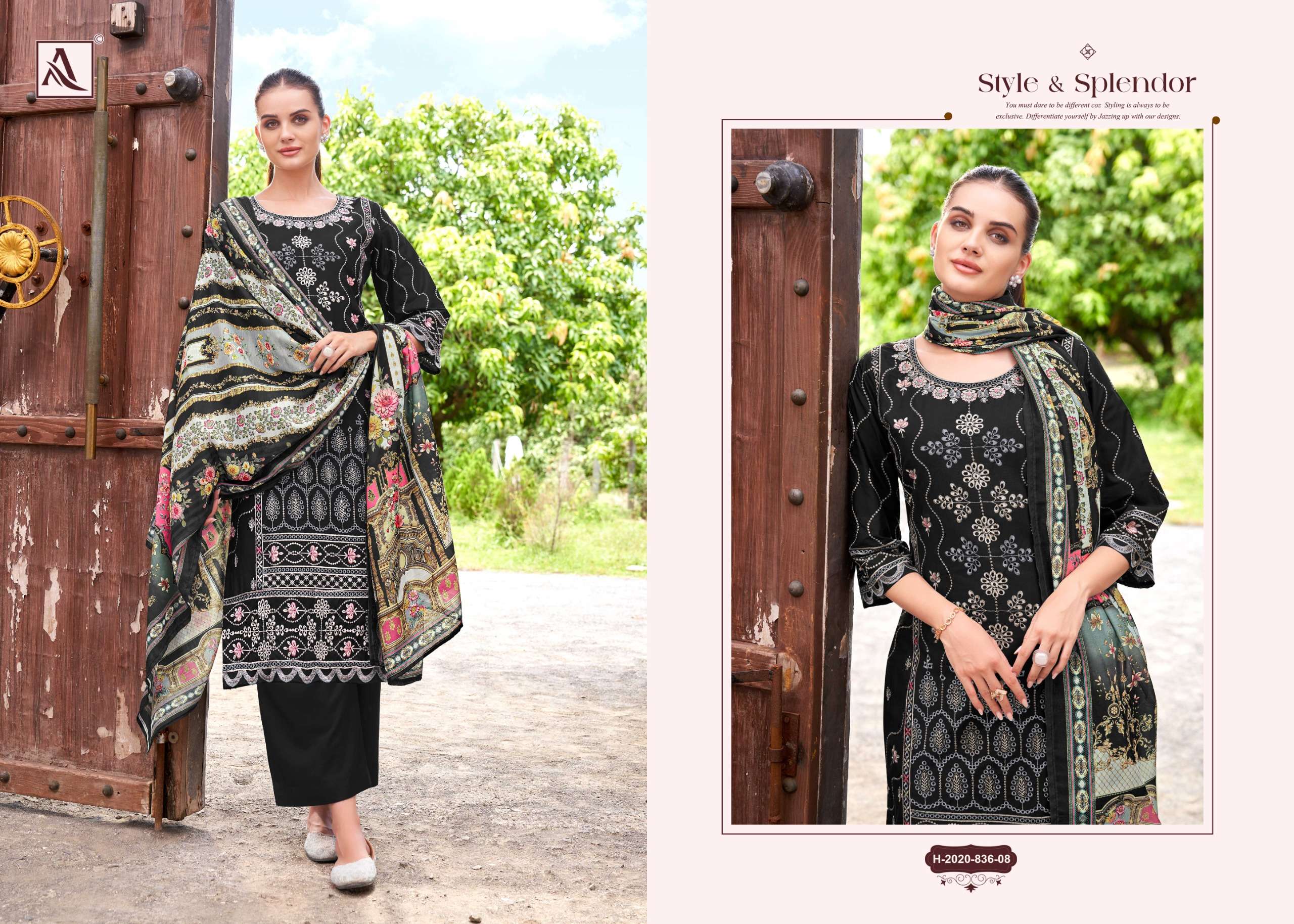 ALOK SUITS BEGUM SAHIBA LAWN COTTON FANCY WORK LADIES SUIT