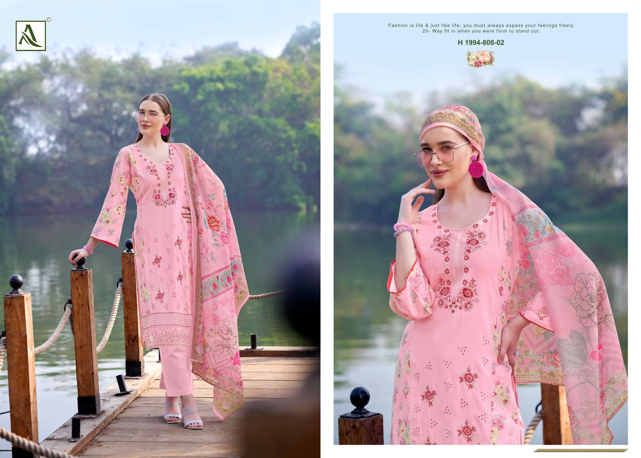 ALOK SUITS FLORIS VISCOSE PRINT WITH FANCY EMBROIDERIES WORK SUIT