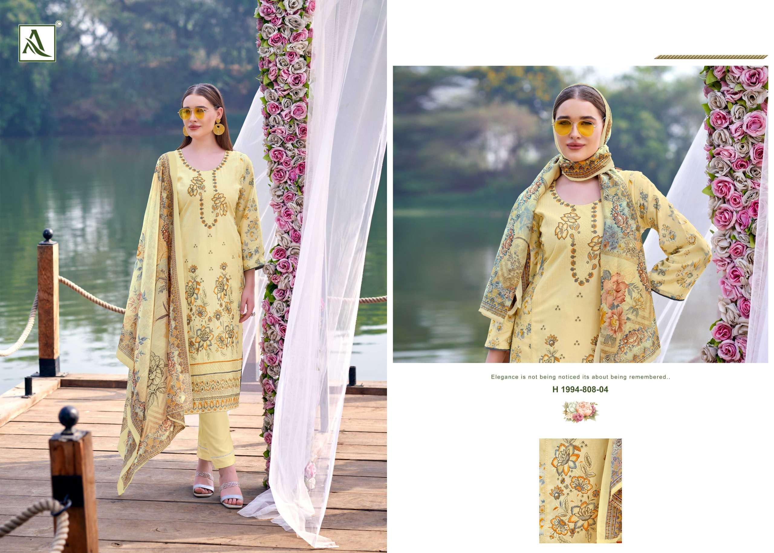 ALOK SUITS FLORIS VISCOSE PRINT WITH FANCY EMBROIDERIES WORK SUIT